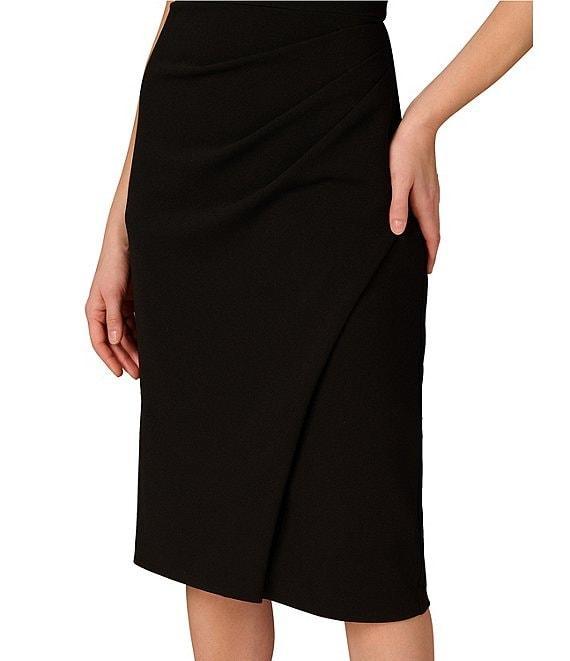 Aidan Mattox Off the Shoulder Lace Knit Crepe Sheath Midi Dress Product Image