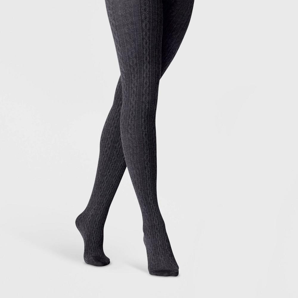 Womens Cable Sweater Tights - A New Day Brown M/L: High Waisted, Opaque, Tagless, Closed Toe Product Image