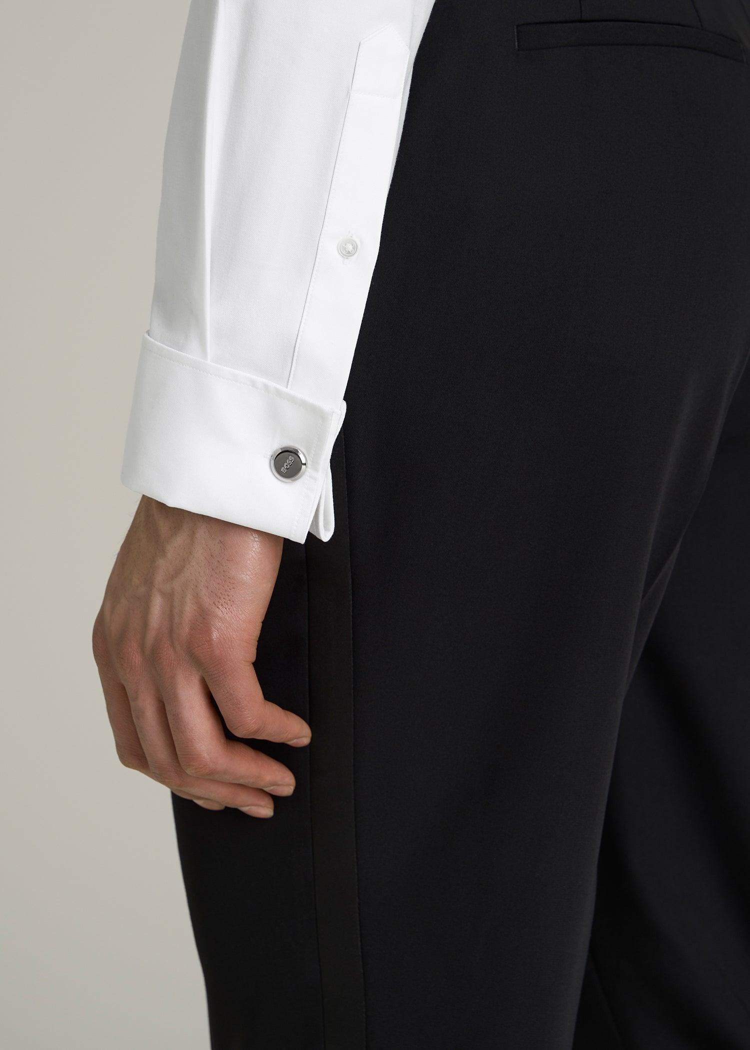 Tuxedo Shirt for Tall Men in White Product Image