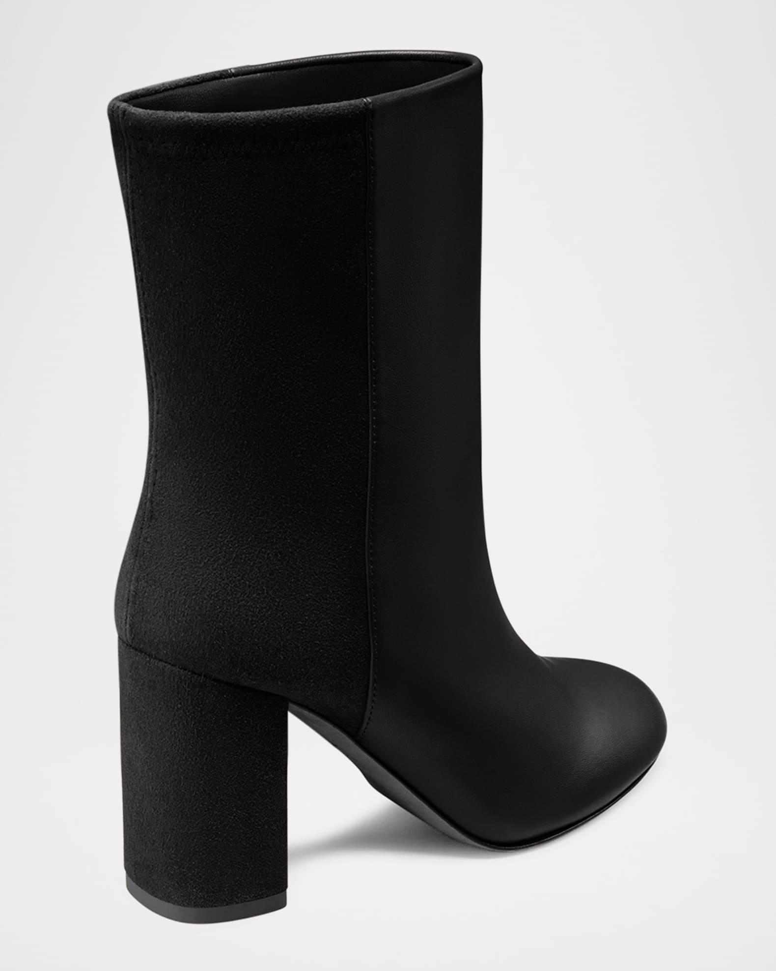 Strut Mixed Leather Ankle Booties Product Image