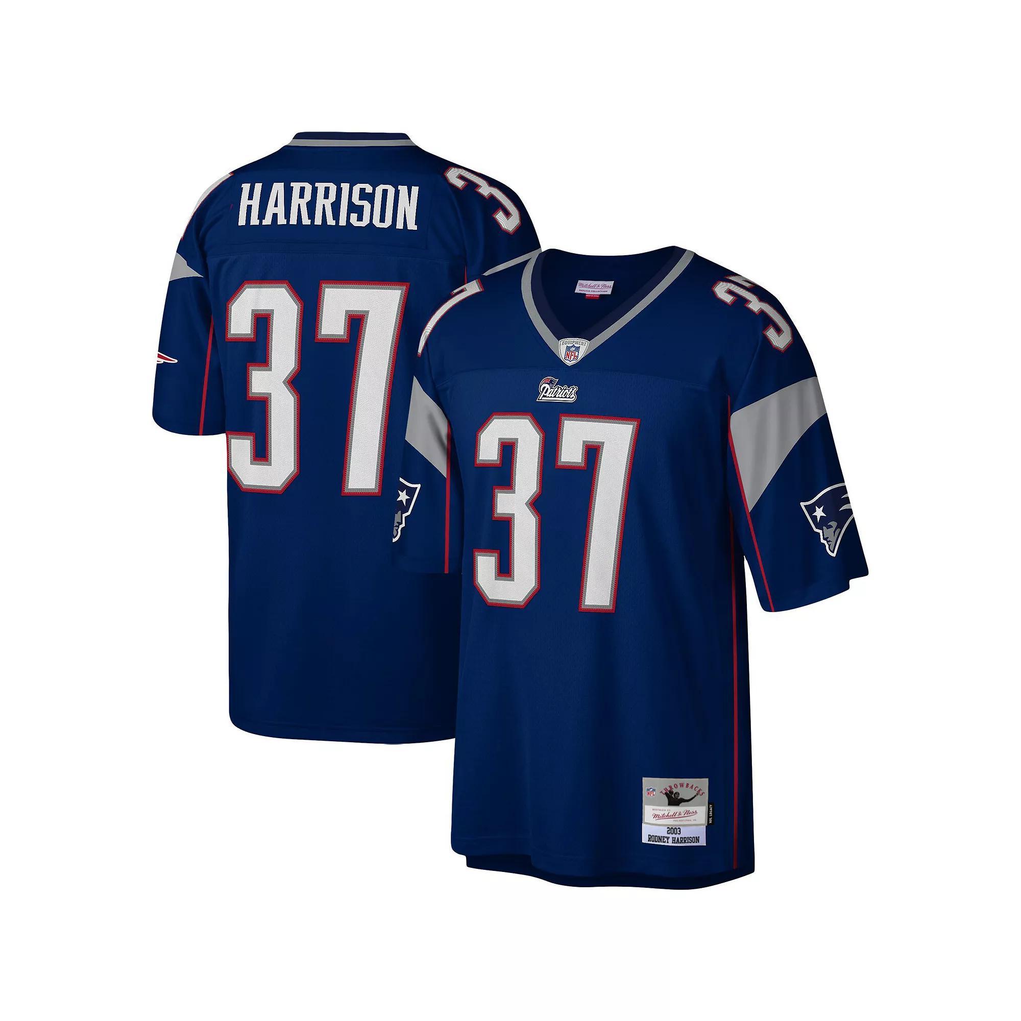 Mens Mitchell & Ness Rodney Harrison New England Patriots Legacy Replica Jersey Blue Product Image