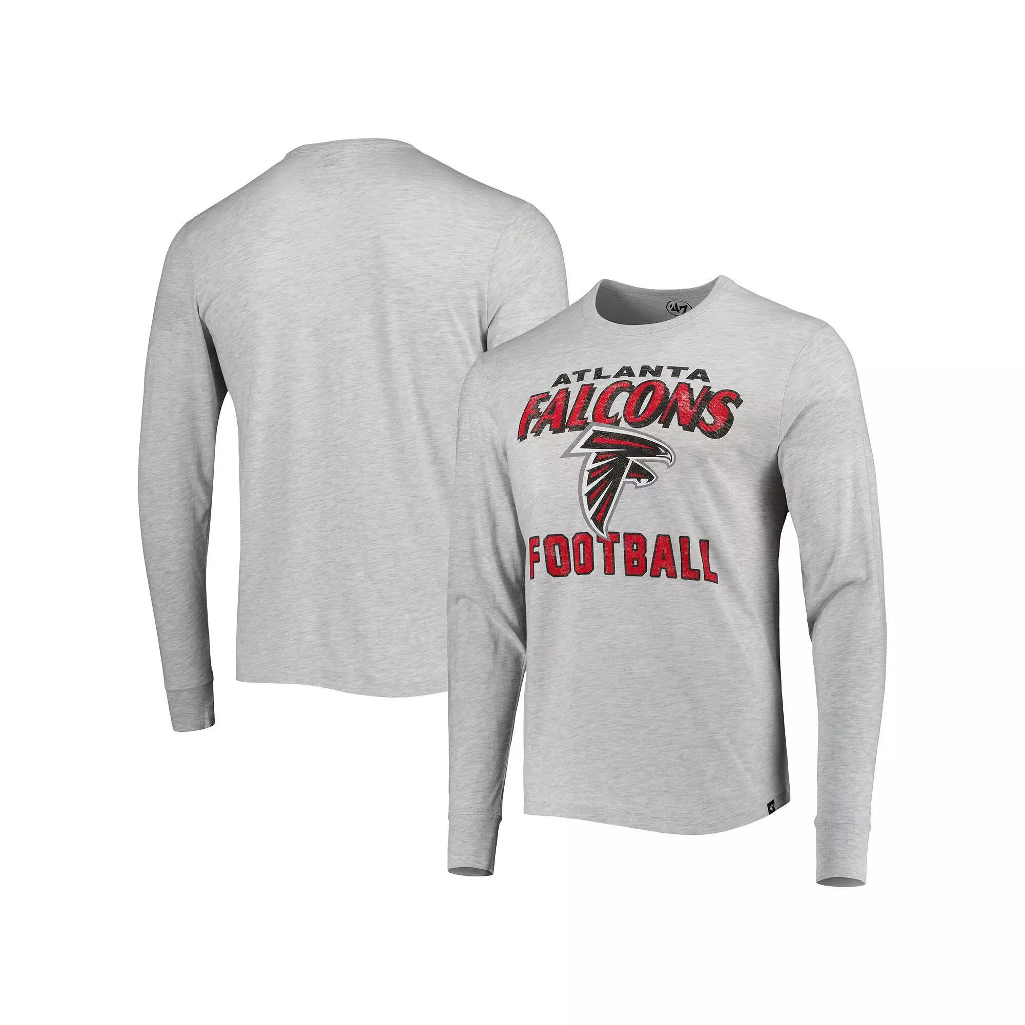 Men's '47 Heathered Gray Atlanta Falcons Dozer Franklin Long Sleeve T-Shirt, Size: Large, Grey Product Image