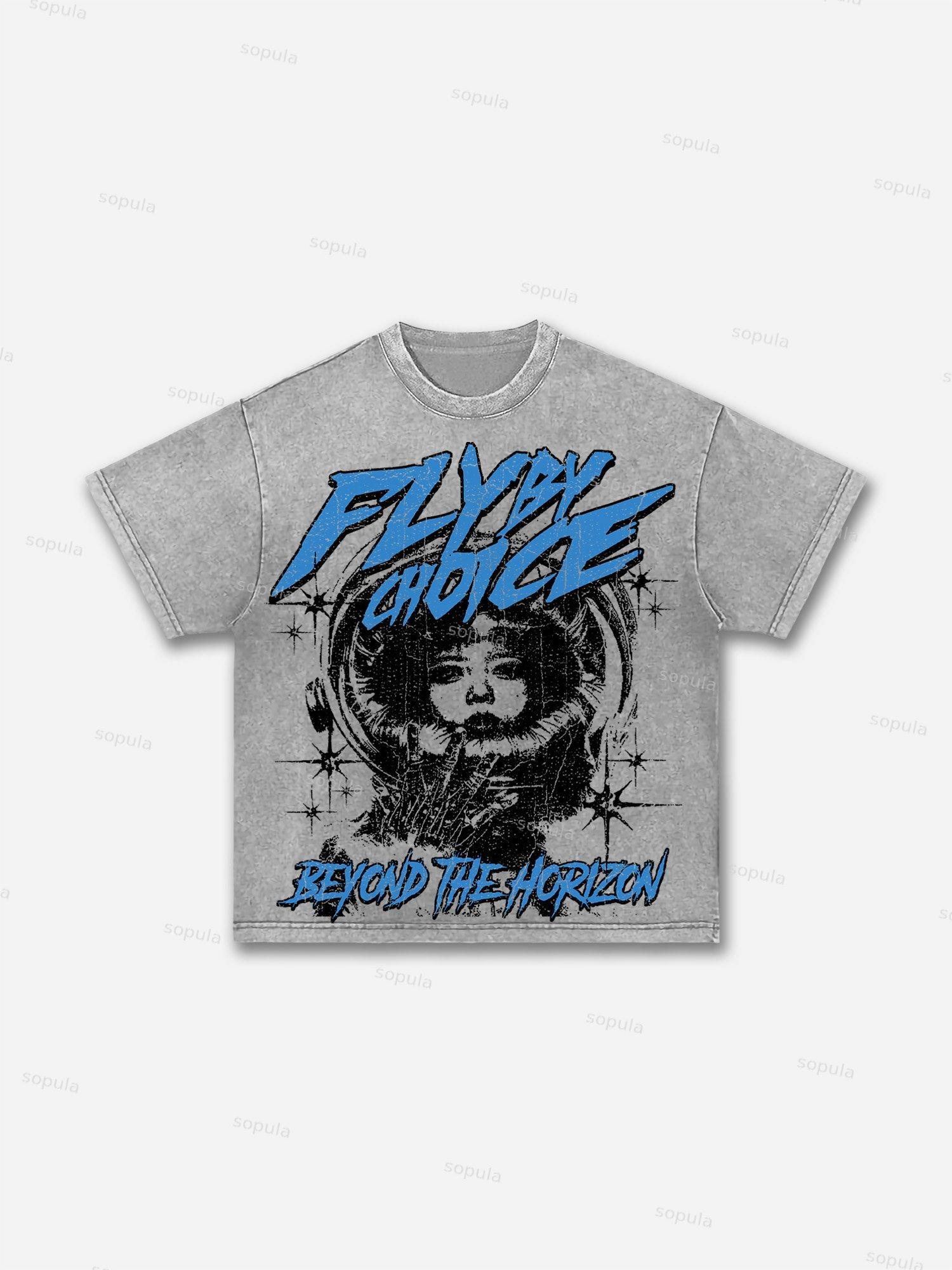 Fly By Choice Print Acid Wash T-shirt Product Image