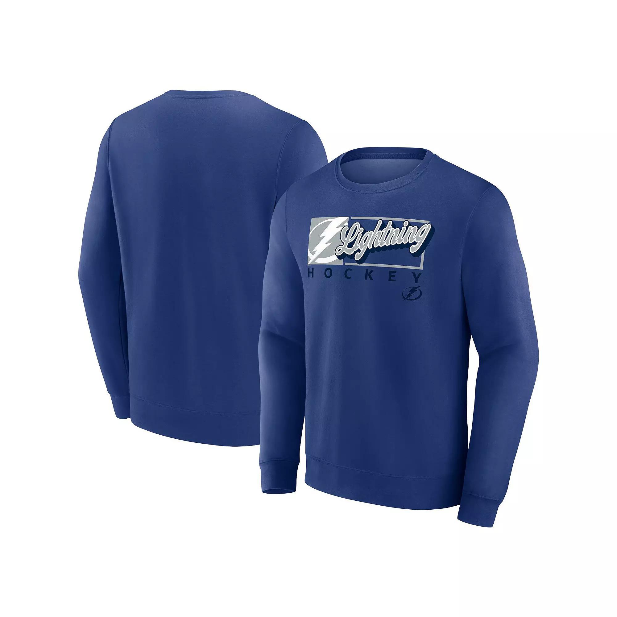 Men's Fanatics Blue Tampa Bay Lightning Focus Fleece Pullover Sweatshirt, Size: 2XL, Lgh Blue Product Image