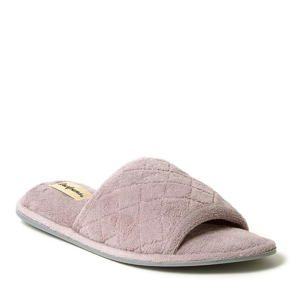 Dearfoams Microfiber Terry Quilted Womens Slide Slippers Product Image