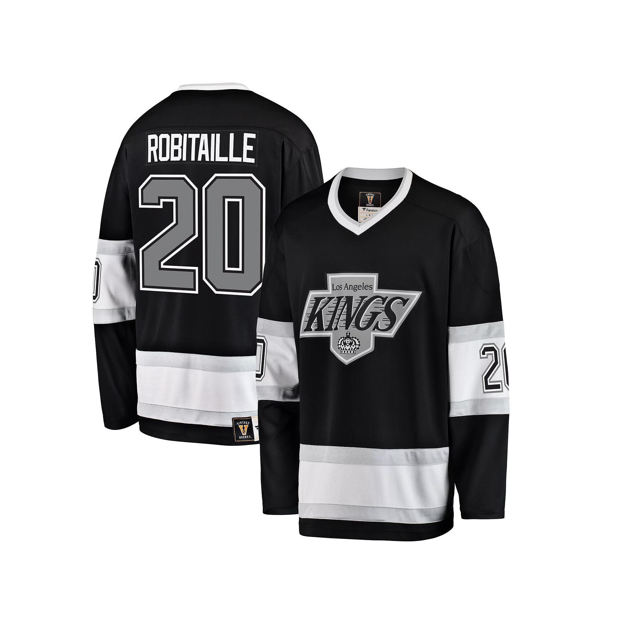 Mens Fanatics Branded Luc Robitaille Black Los Angeles Kings Premier Breakaway Retired Player Jersey Product Image