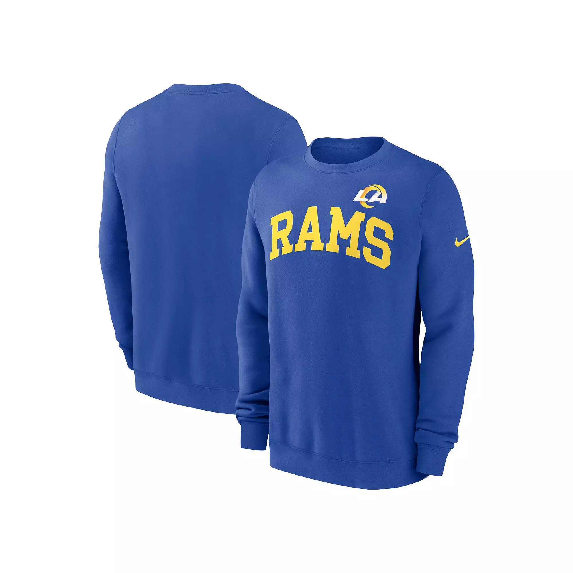 Men's Nike Royal Los Angeles Rams Club Pullover Sweatshirt, Size: Medium, Blue Product Image