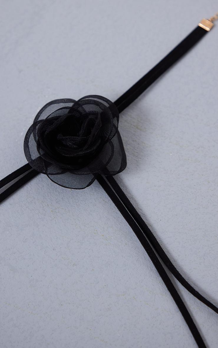 Black Corsage Tie Choker Product Image