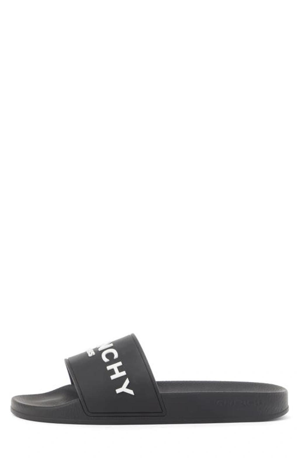Black Logo-Print Pool Slides Product Image