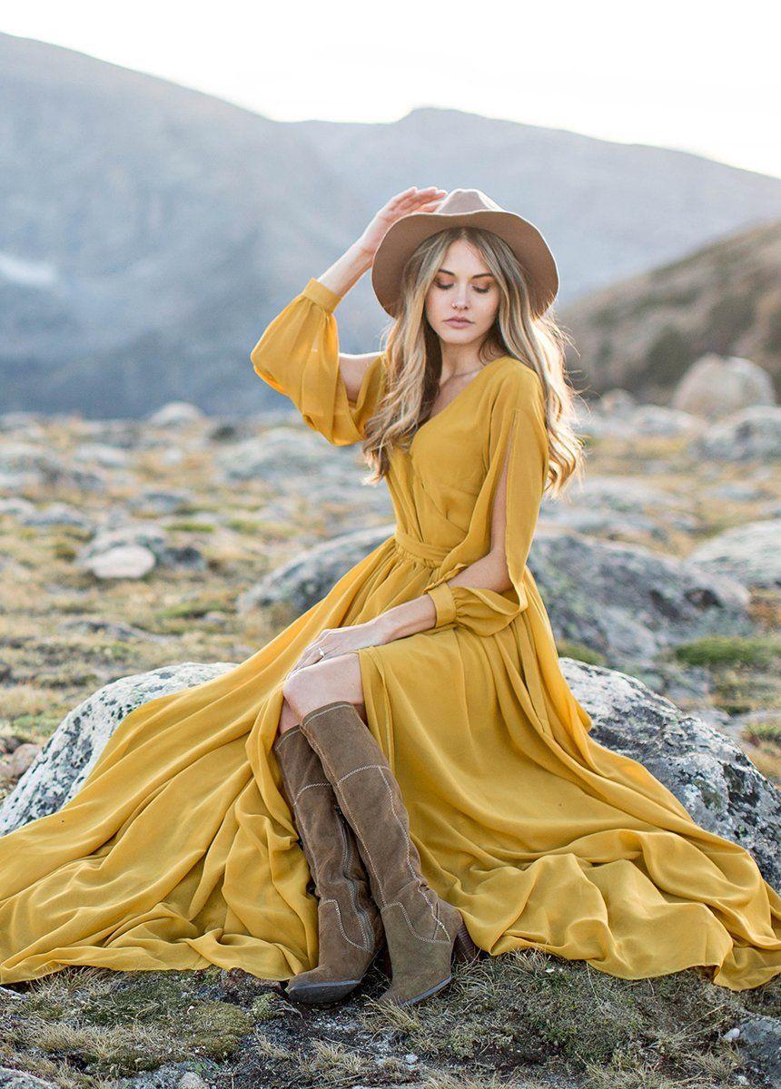 Aniya Dress in Mustard Female Product Image