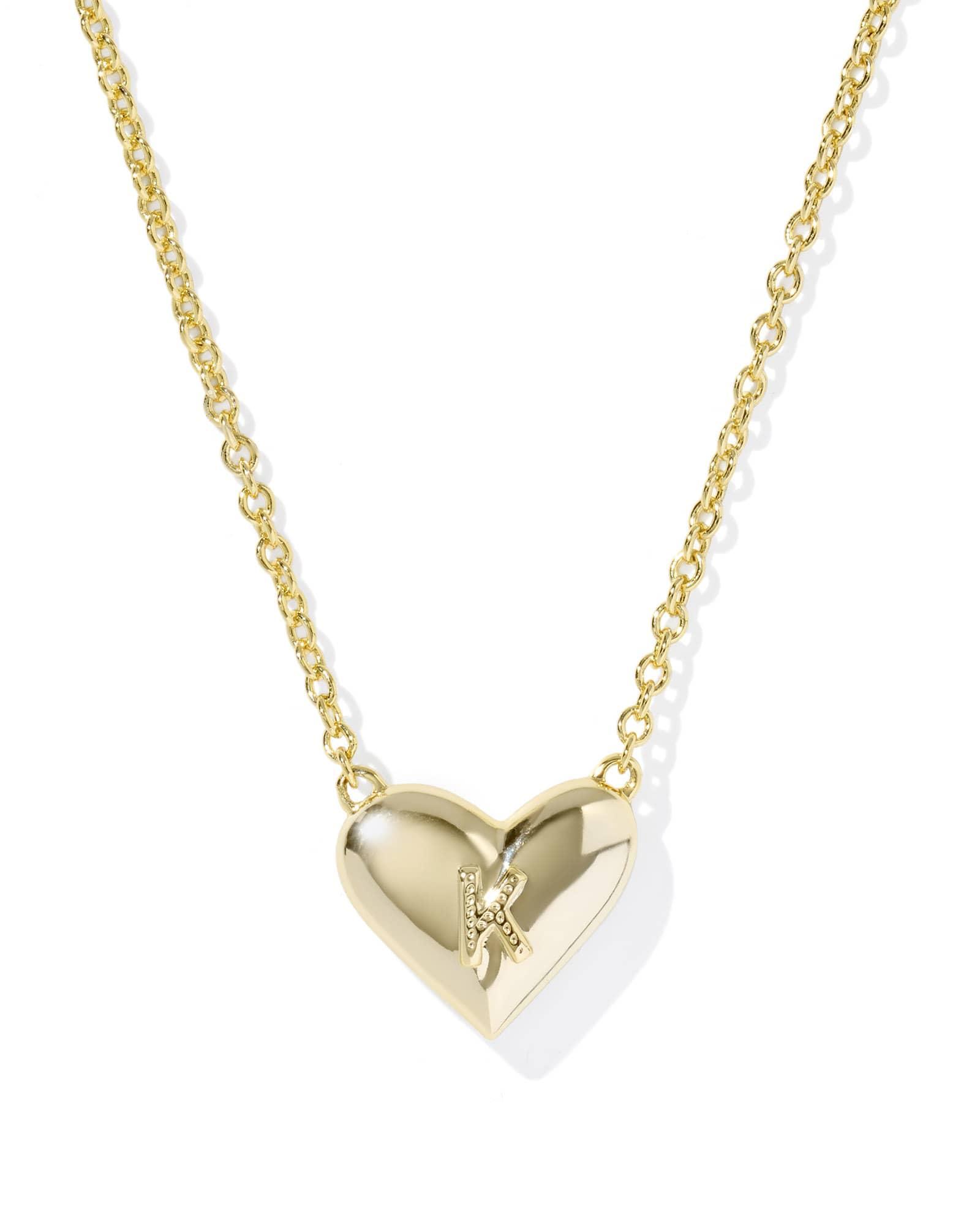 Ari Heart Letter H Gold Short Pendant Necklace Product Image
