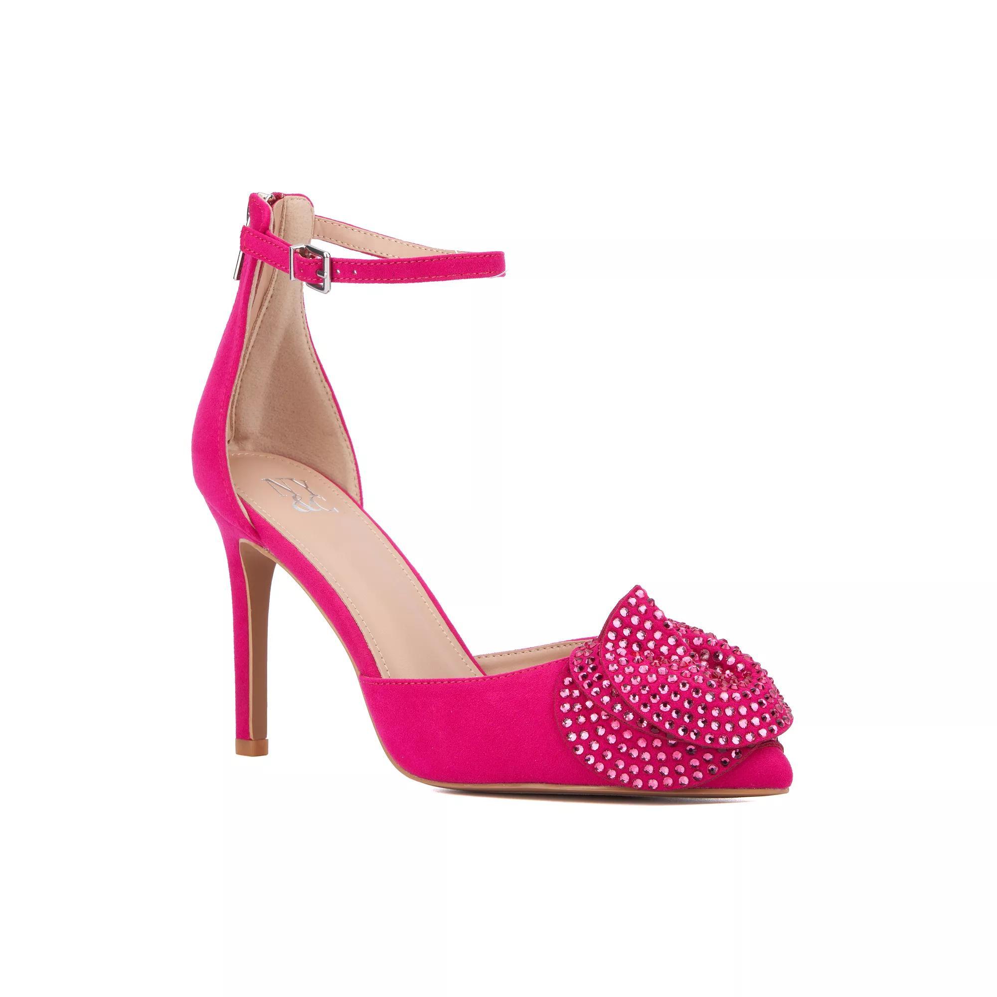 New York & Company® Mandell Women's Flower Pointy Heels, Size: 10, Pink Product Image