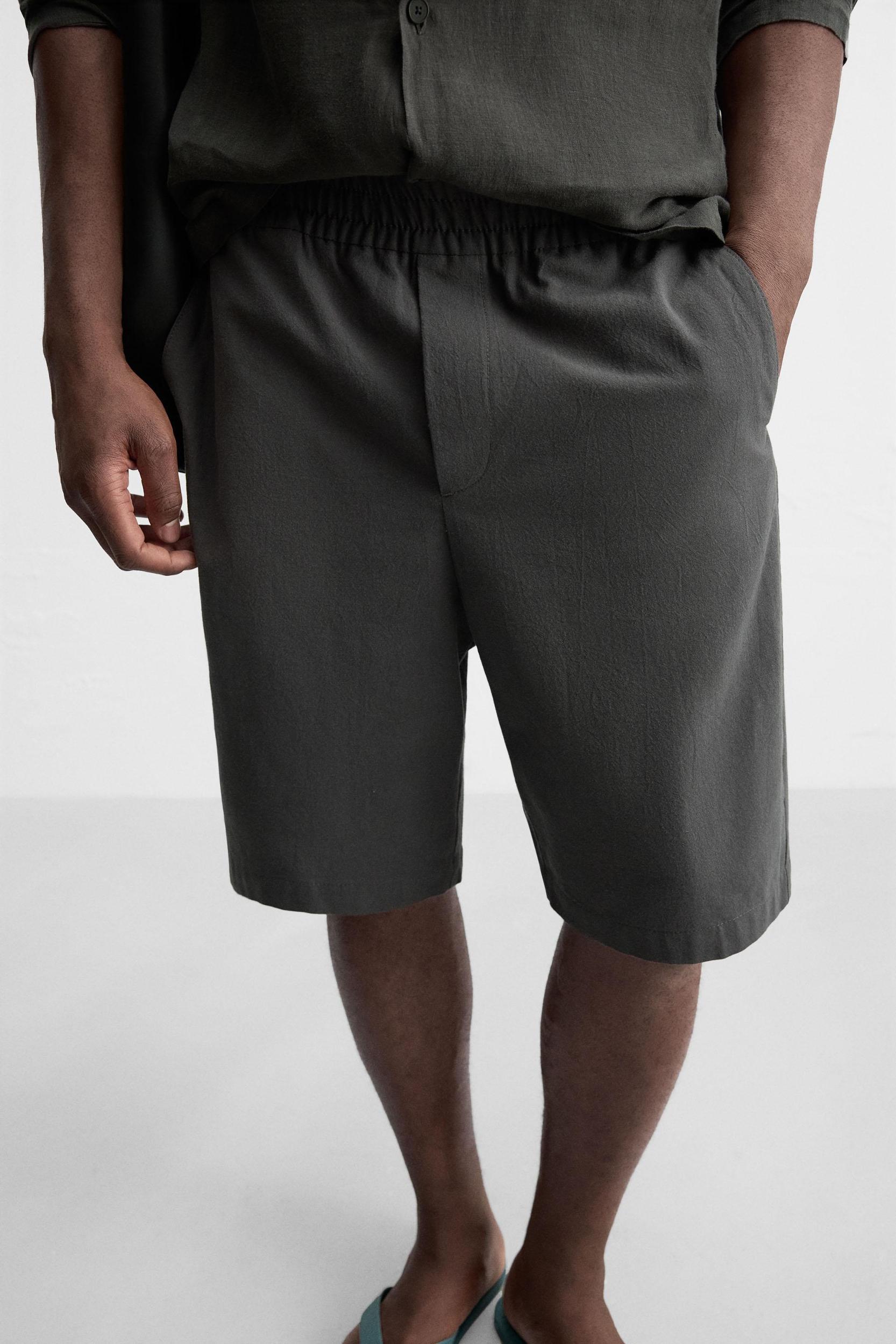 RELAXED FIT COTTON BERMUDA SHORTS Product Image