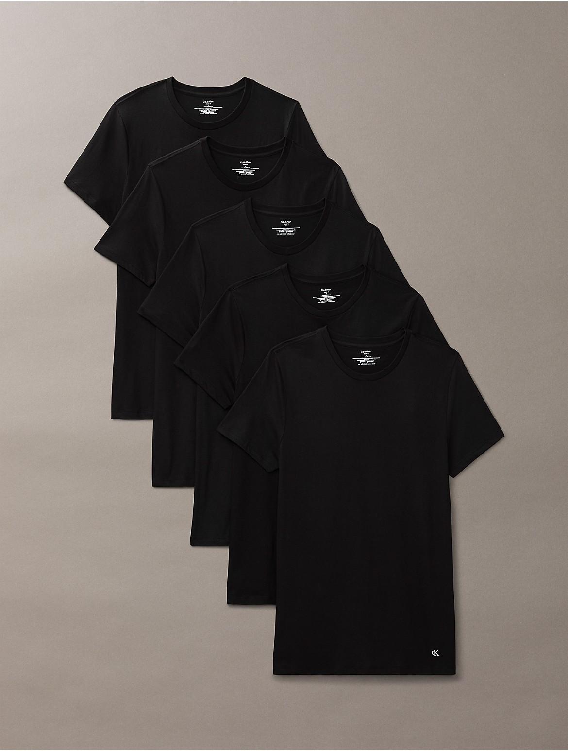 Calvin Klein Men's Cotton Classics 5-Pack Crewneck T-Shirt - Black - S Product Image