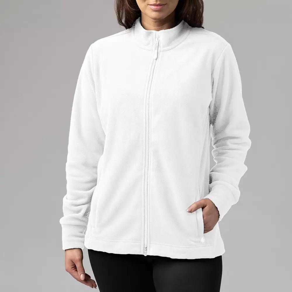 Women's Heat Holders Jasmine Original Super Brushed Fleece Double Zipper Jacket, Size: Medium, Winter White Product Image