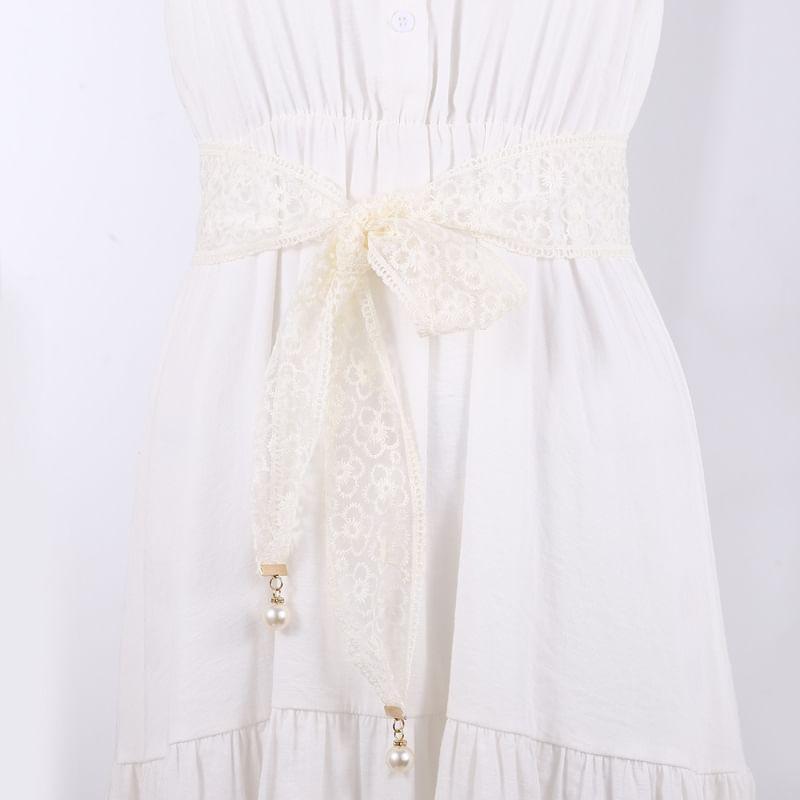 Faux Pearl Lace Belt Product Image