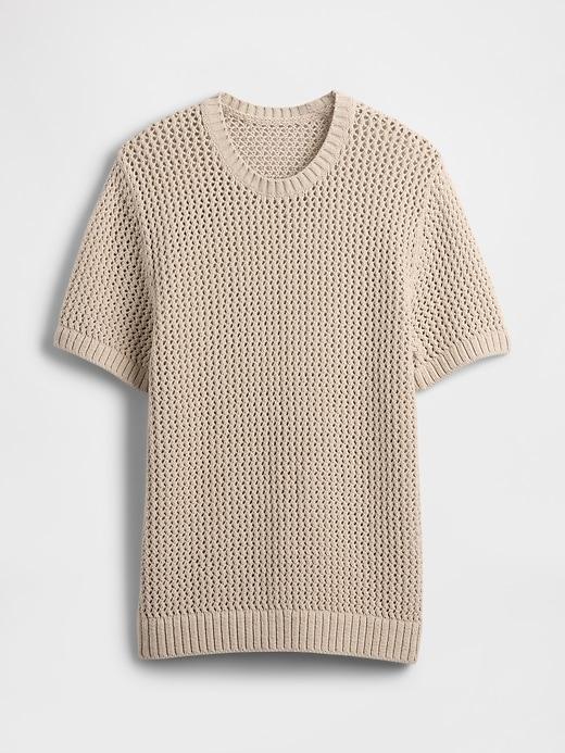 Crochet Mesh Crewneck T-Shirt Product Image
