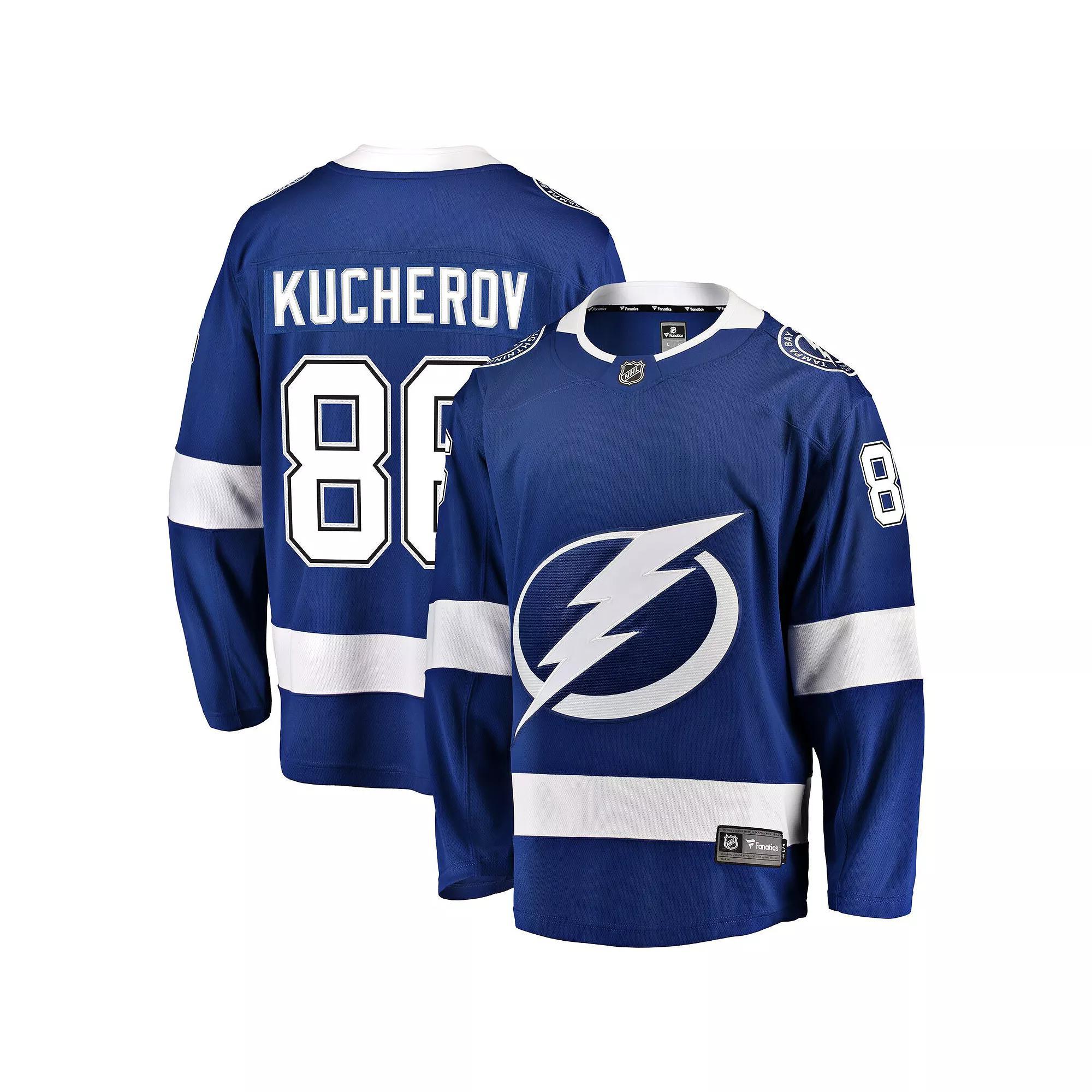 Men's Fanatics Branded Nikita Kucherov Blue Tampa Bay Lightning Home Breakaway Player Jersey, Size: 5XL, Lgh Blue Product Image