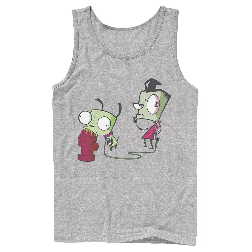 Men's Nickelodeon Invader Zim Walking Gir Fire Hydrant Portrait Graphic Graphic Tank Top, Size: Large, White Product Image