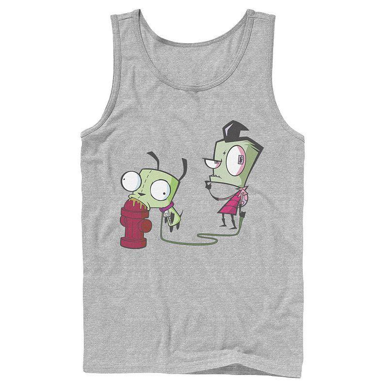 Men's Nickelodeon Invader Zim Walking Gir Fire Hydrant Portrait Graphic Graphic Tank Top, Size: Large, White Product Image