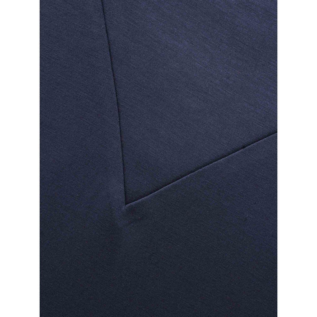 Plus Size Ruffled Collar Plain Drop Shoulder Sweatshirt Women Indigo Casual Non Ruffled collar Everyday Sweatshirts BloomChic 10/M Product Image