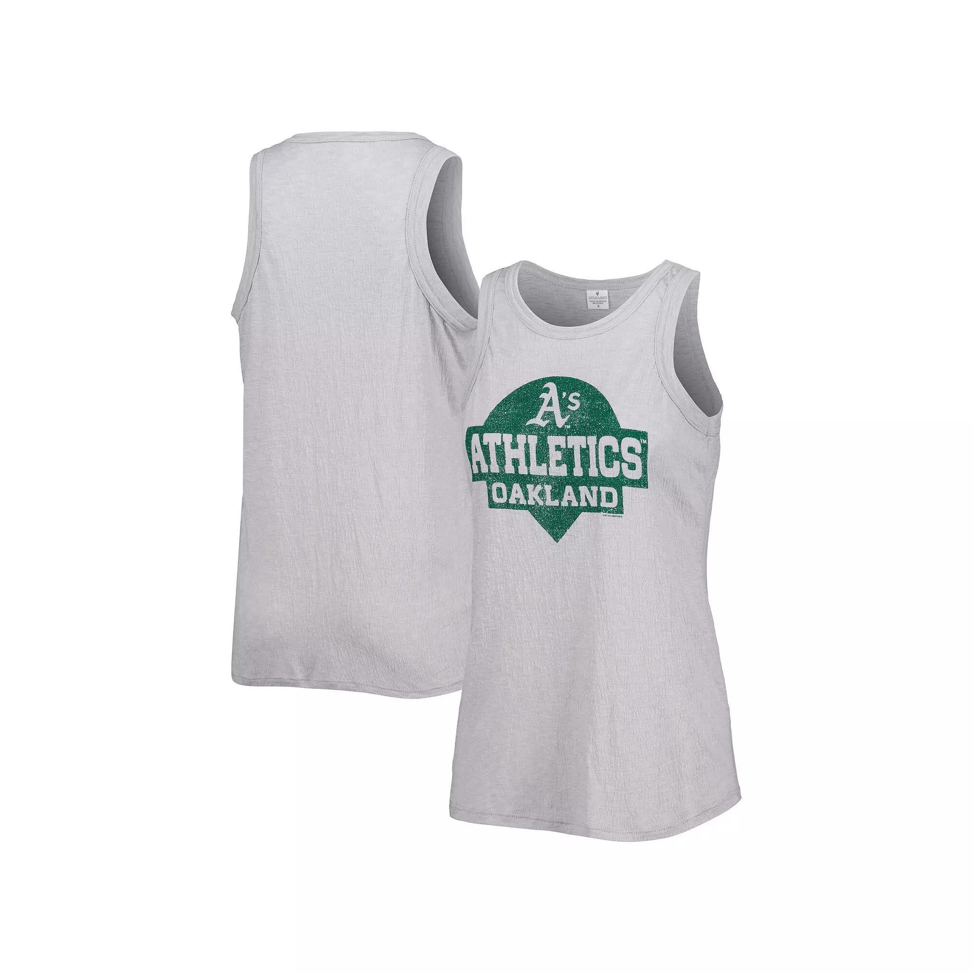 Women's Soft as a Grape Gray Oakland Athletics Tri-Blend Tank Top, Size: XL, Grey Product Image