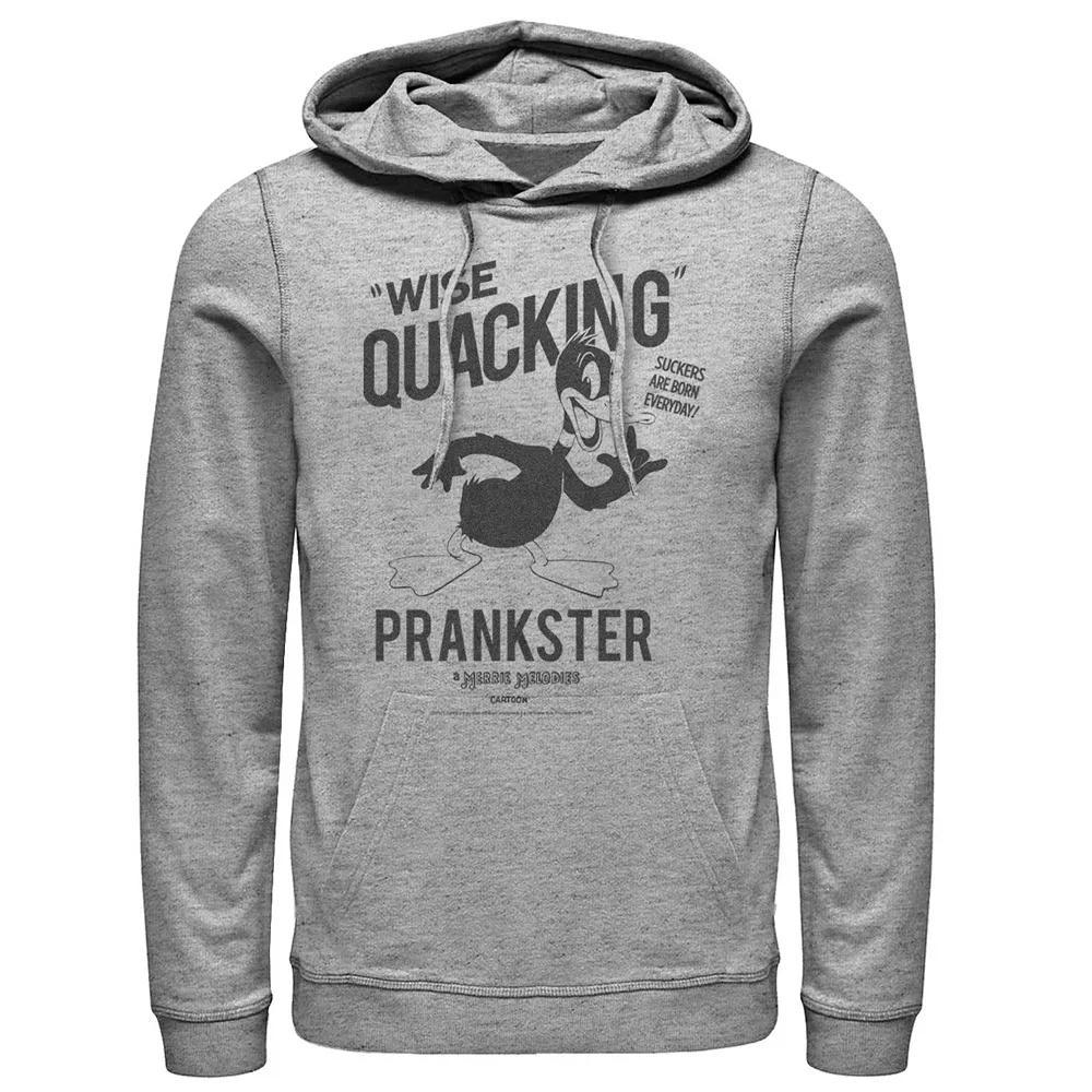 Men's Looney Tunes Daffy Duck Wise Quacking Prankster Hoodie, Size: Medium, Athletic Grey Product Image