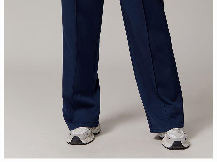 Drawstring Waist Plain Straight Leg Sweatpants Product Image