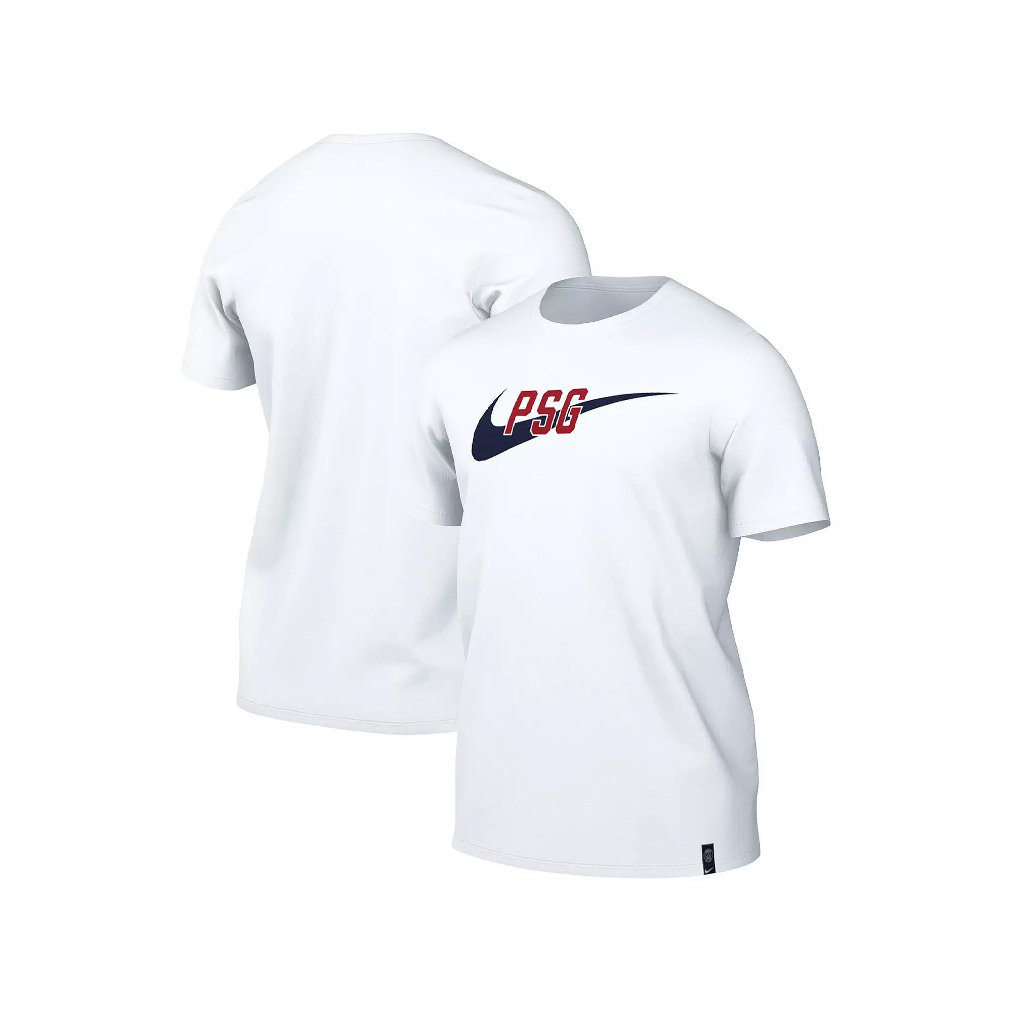 Men's Nike White Paris Saint-Germain Swoosh T-Shirt, Size: Large, Psg White Product Image