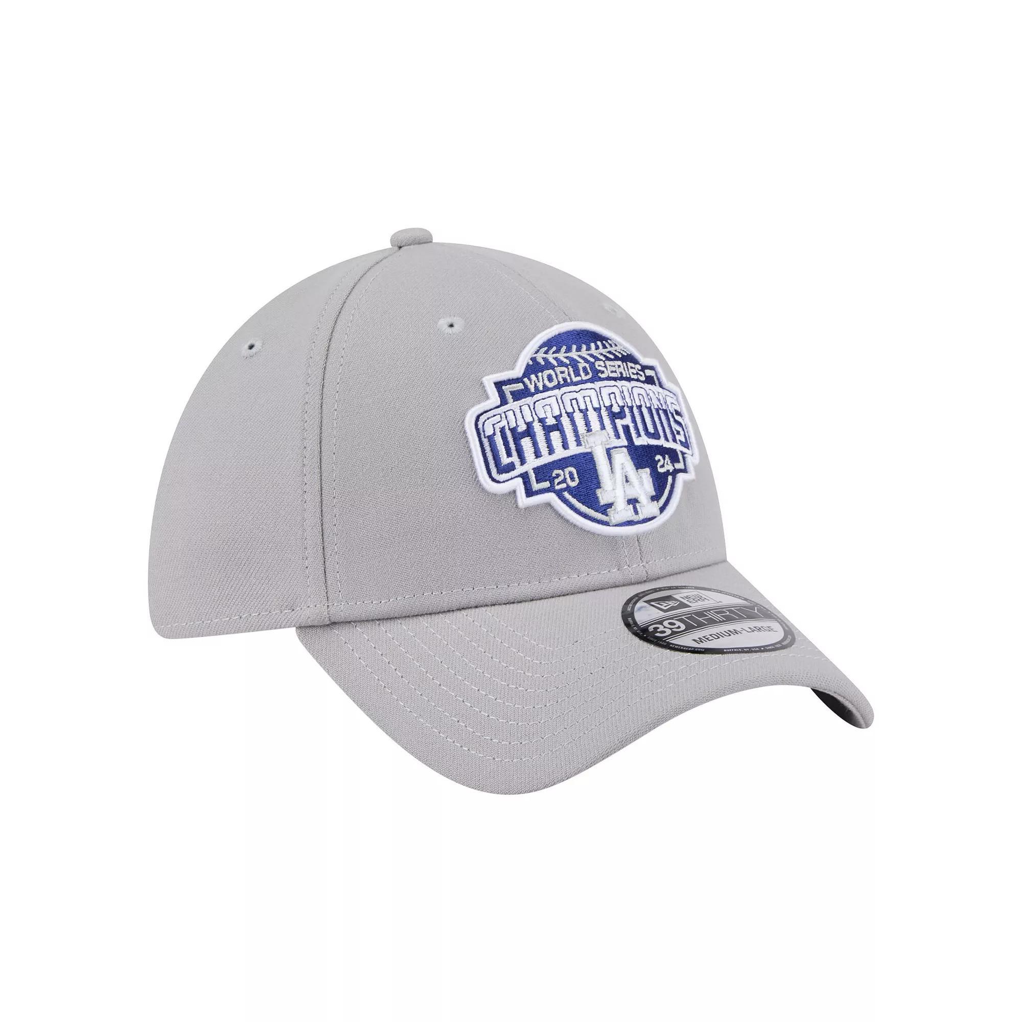 Men's New Era  Gray Los Angeles Dodgers 2024 World Series Champions 39THIRTY Flex Hat, Size: Medium/Large, Grey Product Image