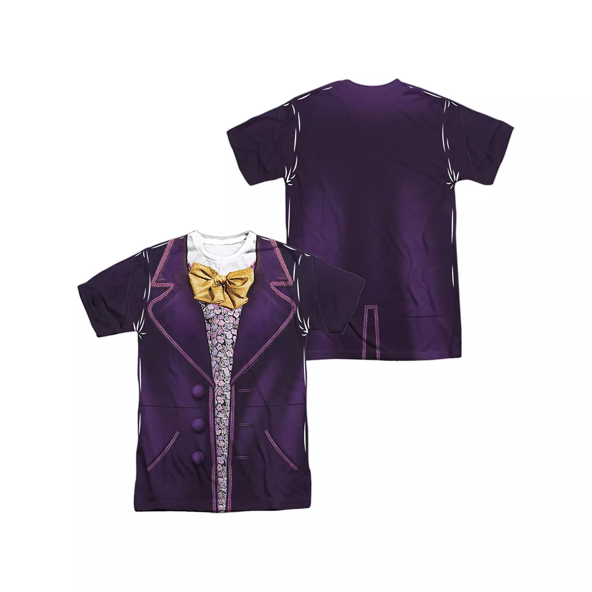 Men's Willy Wonka Costume Sublimated Graphic Tee, Size: XL, Black Product Image