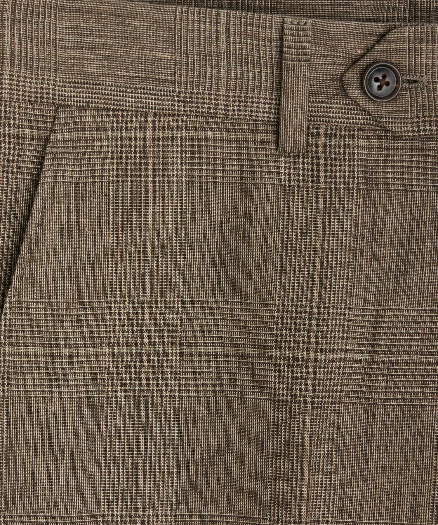 Italian Linen Sutton Jacket in Olive Glenplaid Product Image