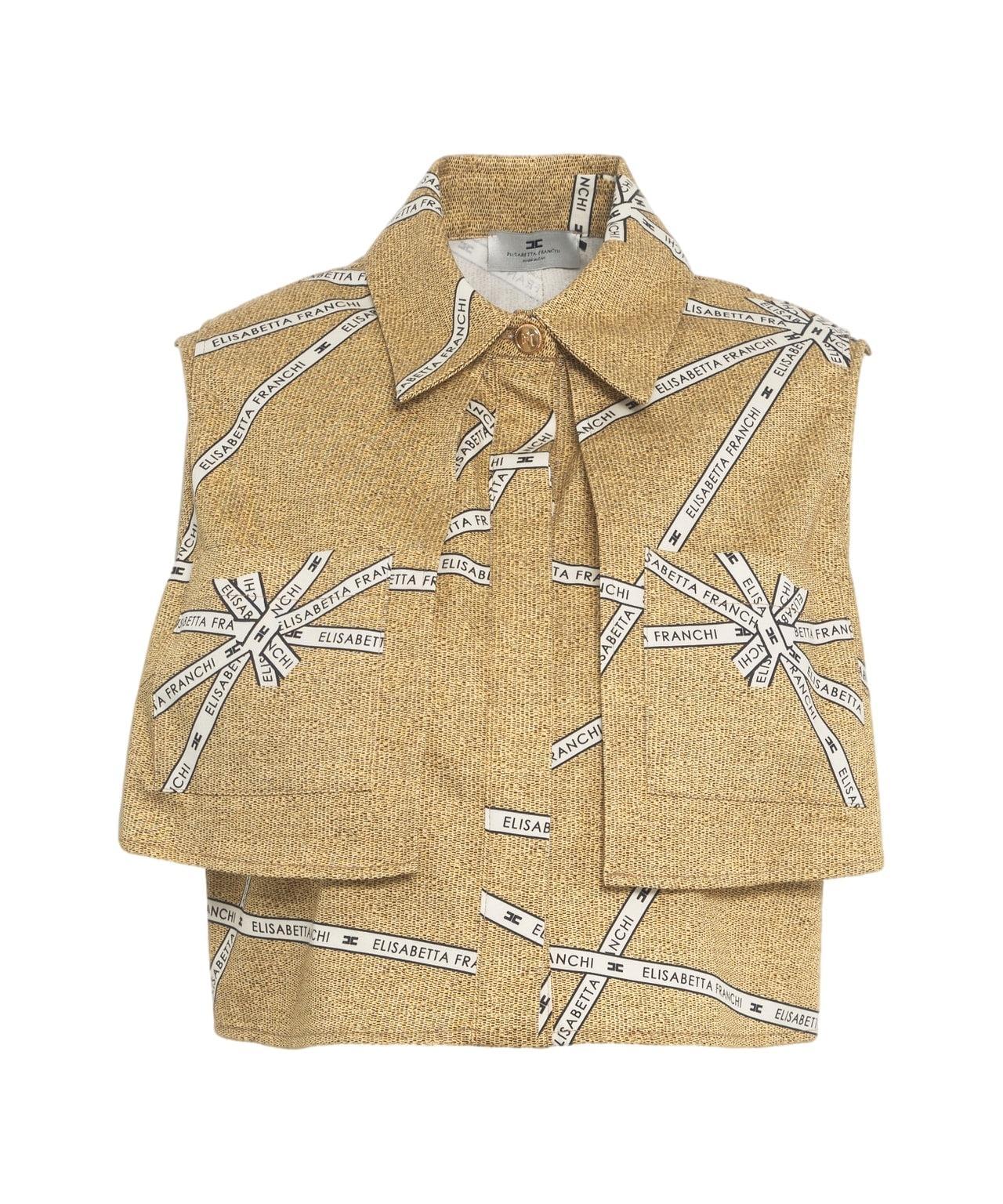 Cropped blouse with print Product Image