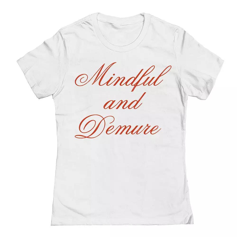 Junior's Grayson Threads The Label Mindful And Demure Graphic Tee, Girl's, Size: Small, White Product Image