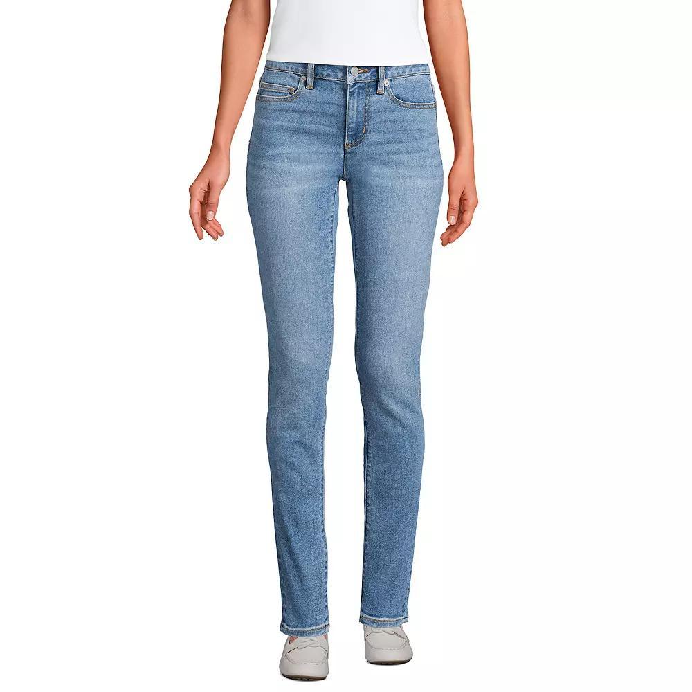 Women's Lands' End Recover Mid Rise Slim Leg Jeans, Size: 16, Blue Tide Blue Product Image