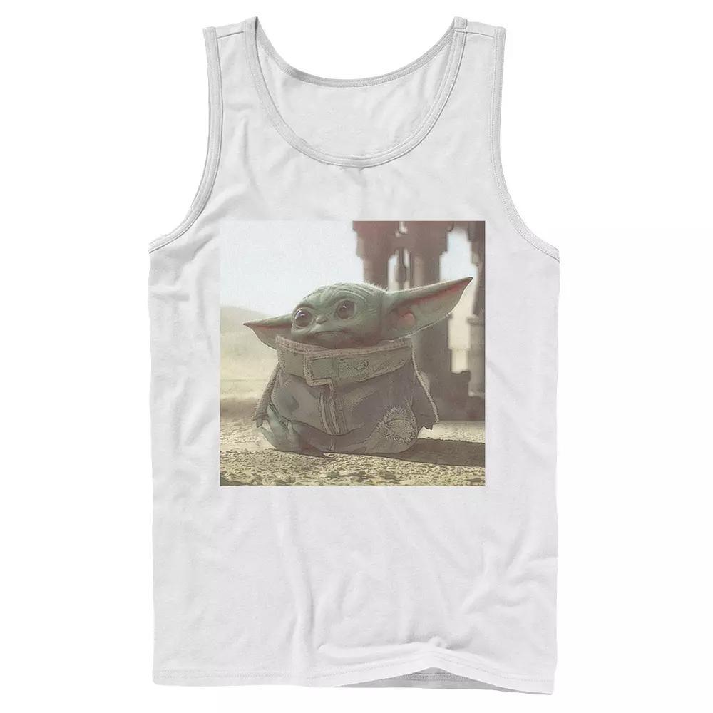 Mens Star Wars The Mandalorian The Child aka Baby Yoda Photograph Tank Top Athletic Grey Product Image
