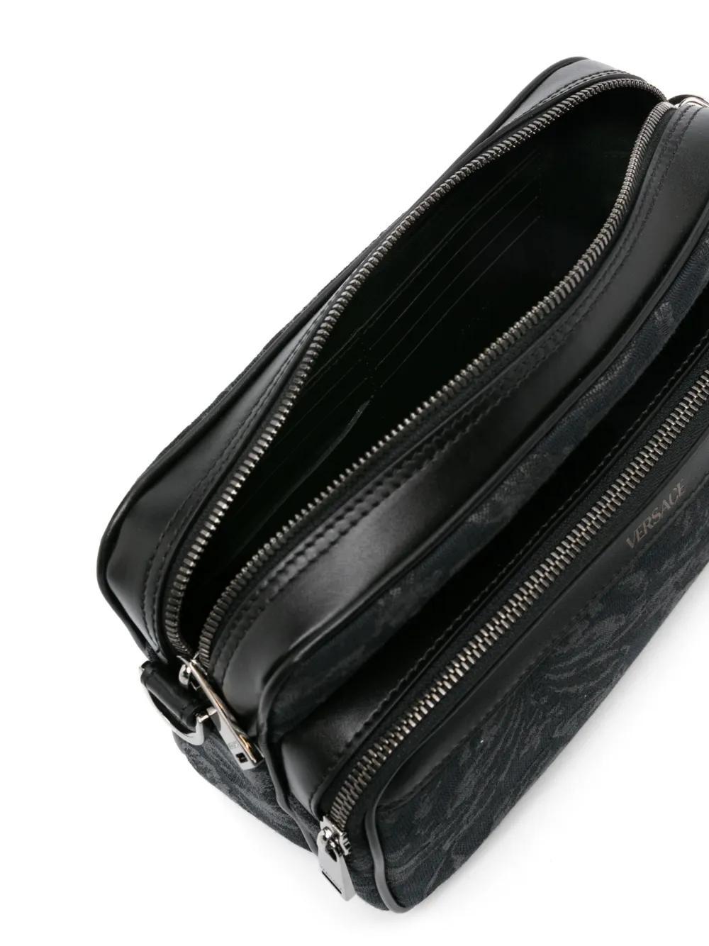 VERSACE Athena Barocco-print Messenger Bag In Black Product Image