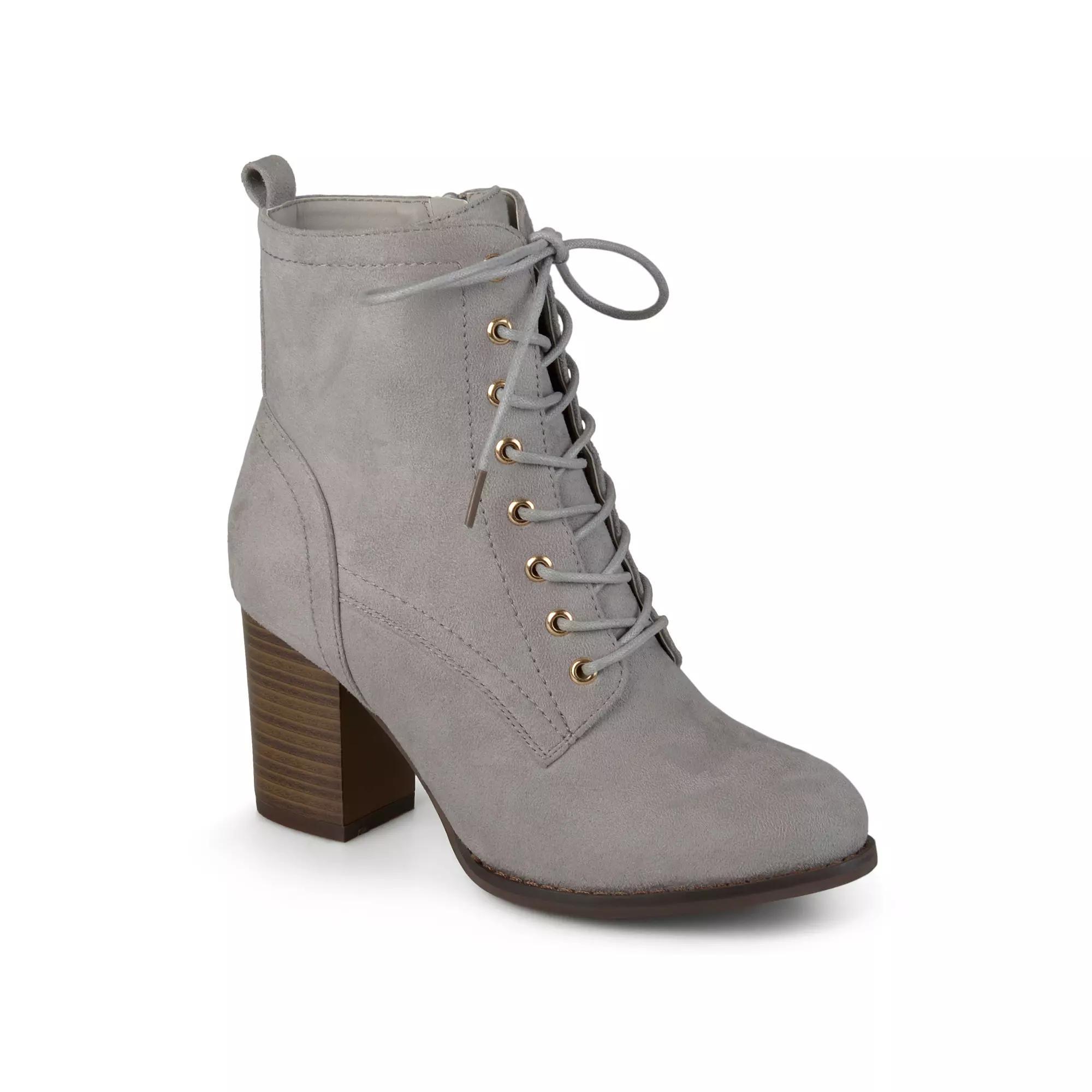 Journee Baylor Women's Block Heel Ankle Boots, Size: 7.5 Wide, Gray Product Image