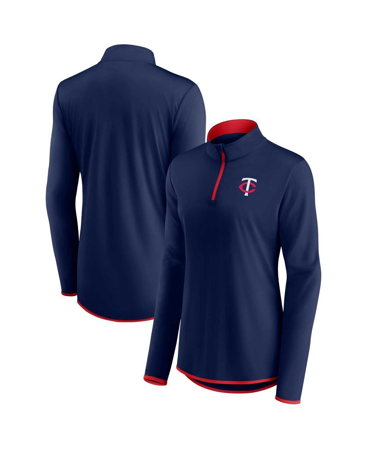 Women's Fanatics Branded Navy Minnesota Twins Corner Quarter-Zip Top, Size: Small, Blue Product Image