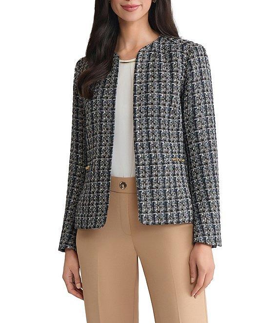 Kasper Tweed Open Front Cardigan Product Image