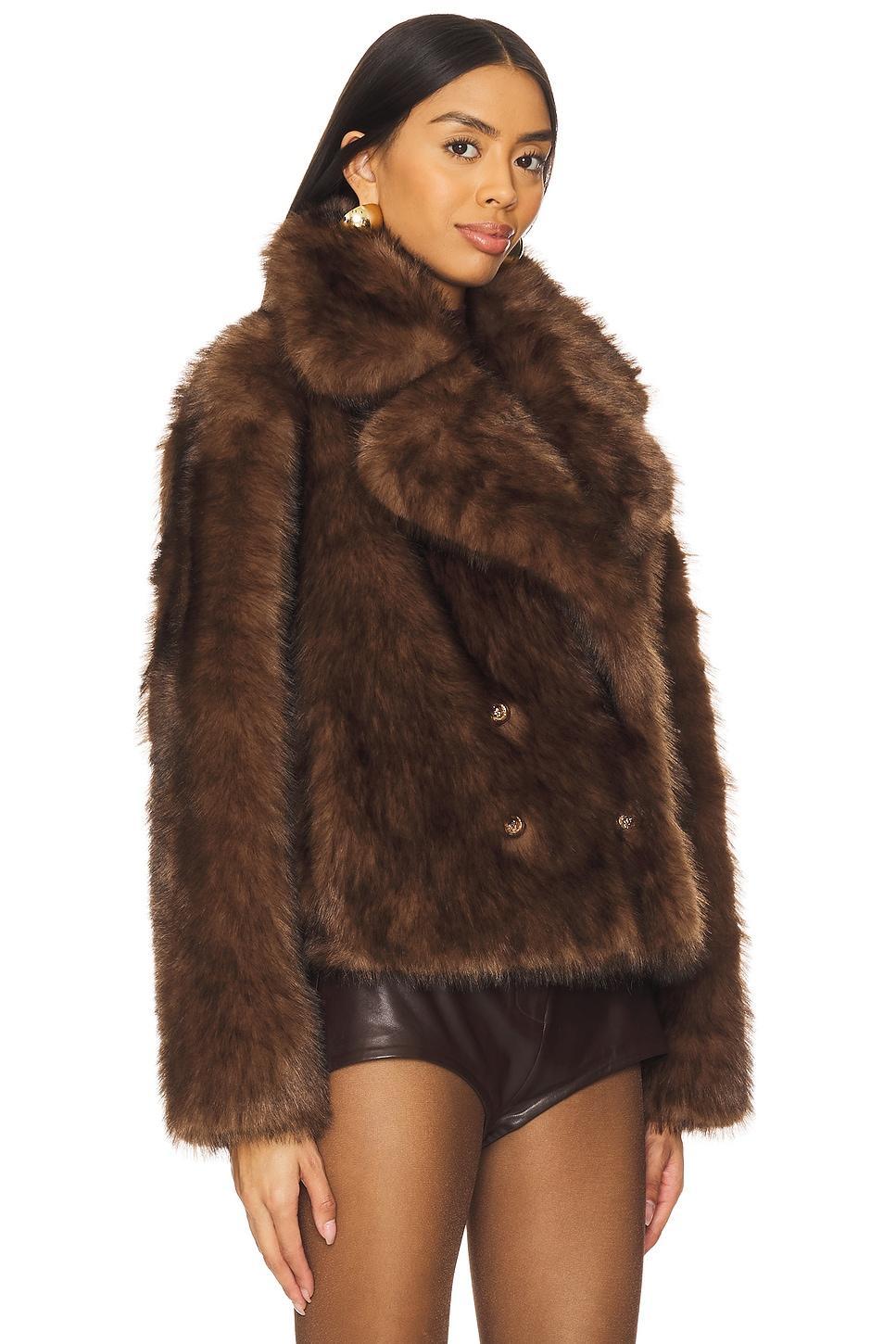 The Cornelia Faux Fur Peacoat Adrienne Landau Product Image