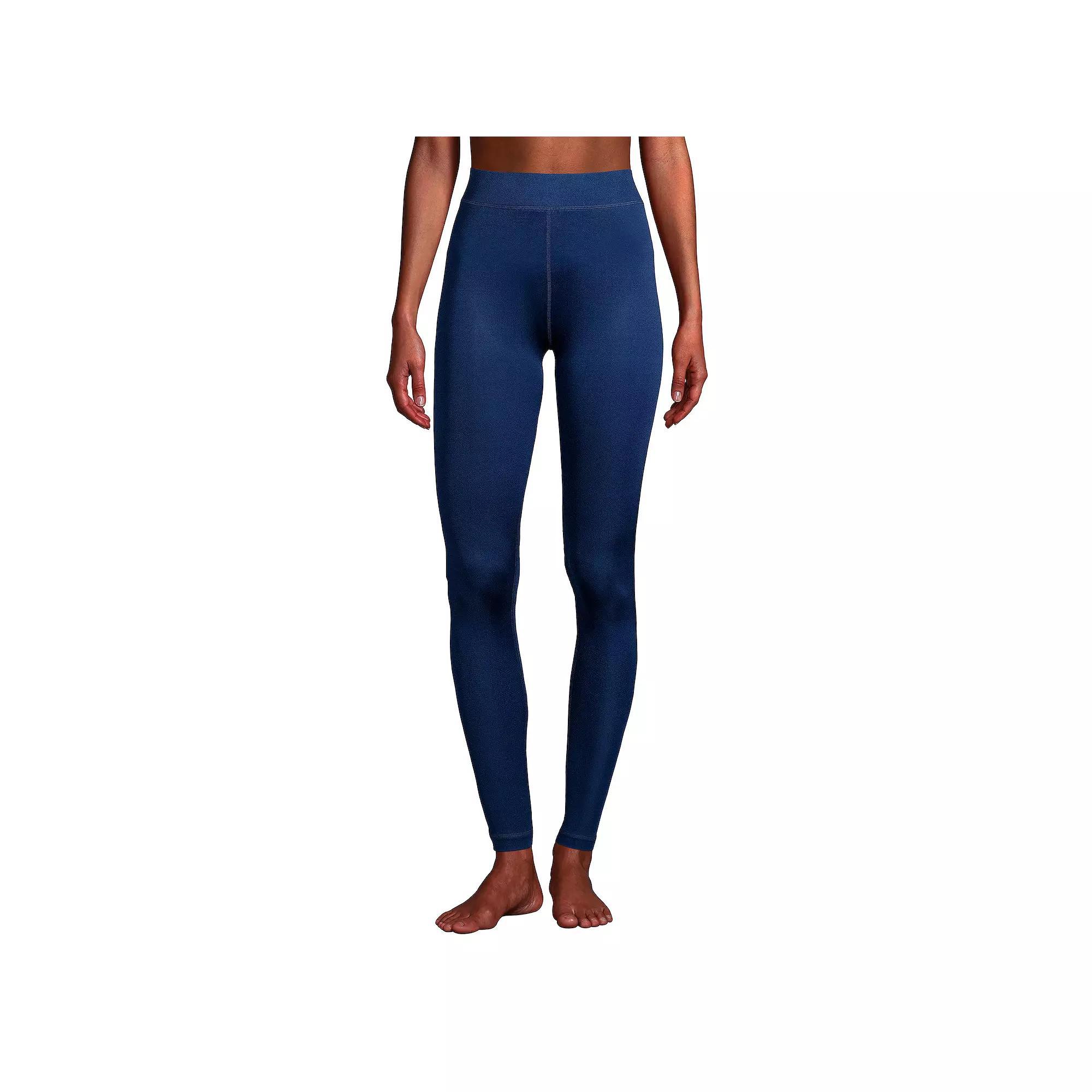 Women's Lands' End Silk Interlock Pants, Size: Large, Deep  Blue Product Image