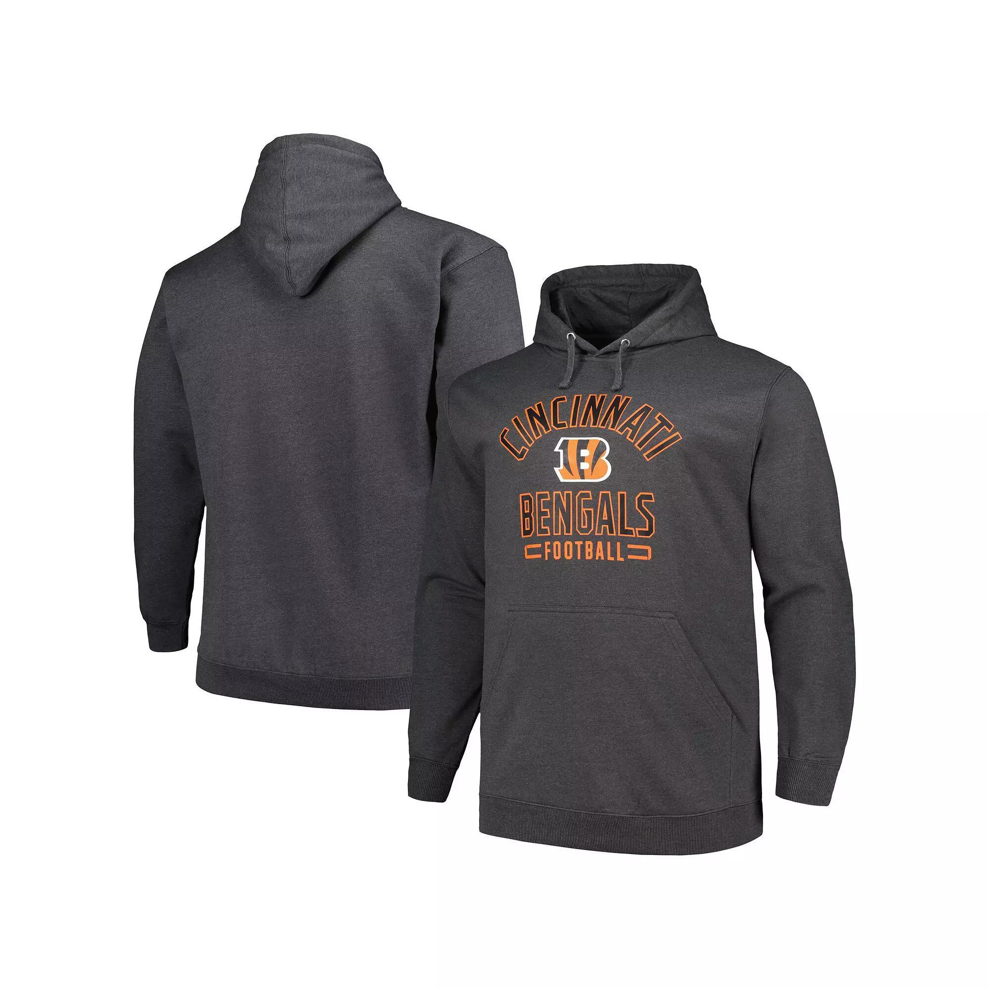 Men's Fanatics Branded Heather Charcoal Cincinnati Bengals Big & Tall Pullover Hoodie, Size: 2XB Product Image