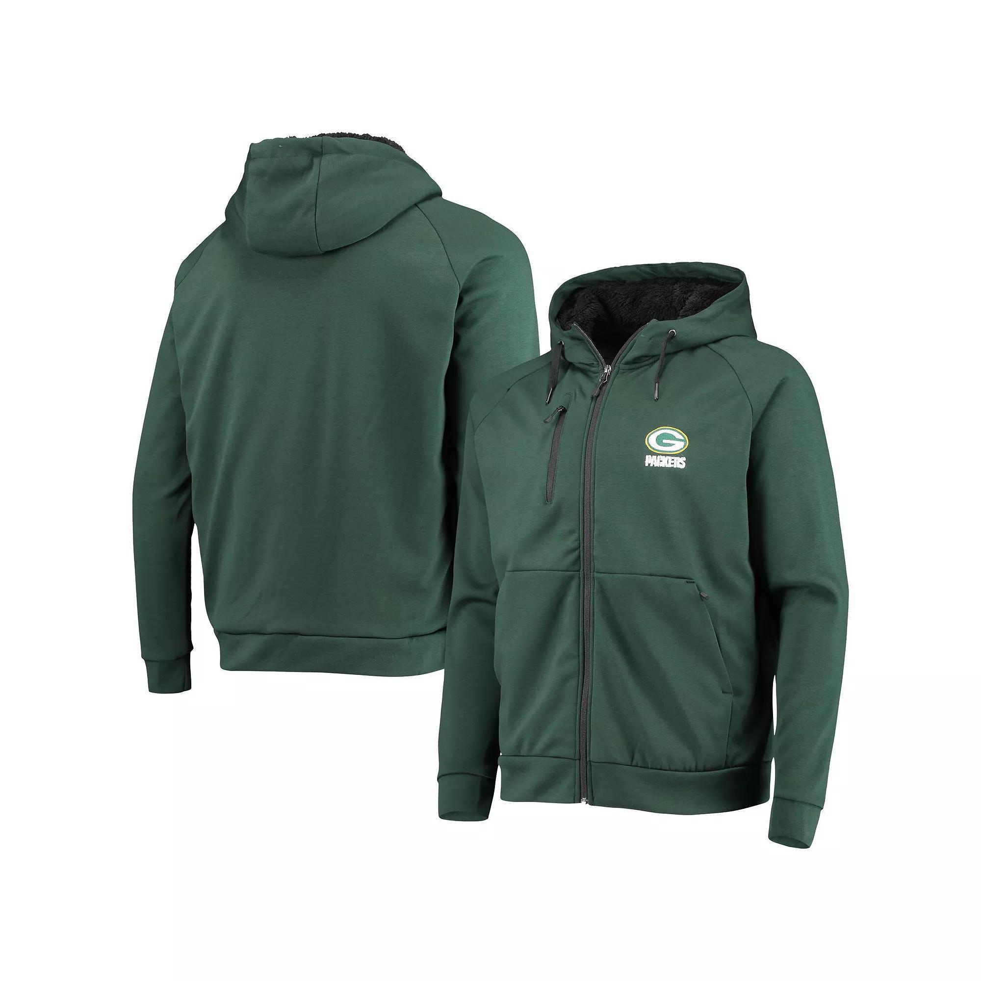 Men's Dunbrooke Green Green Bay Packers Shag Tri-Blend Full-Zip Raglan Hoodie, Size: Small Product Image