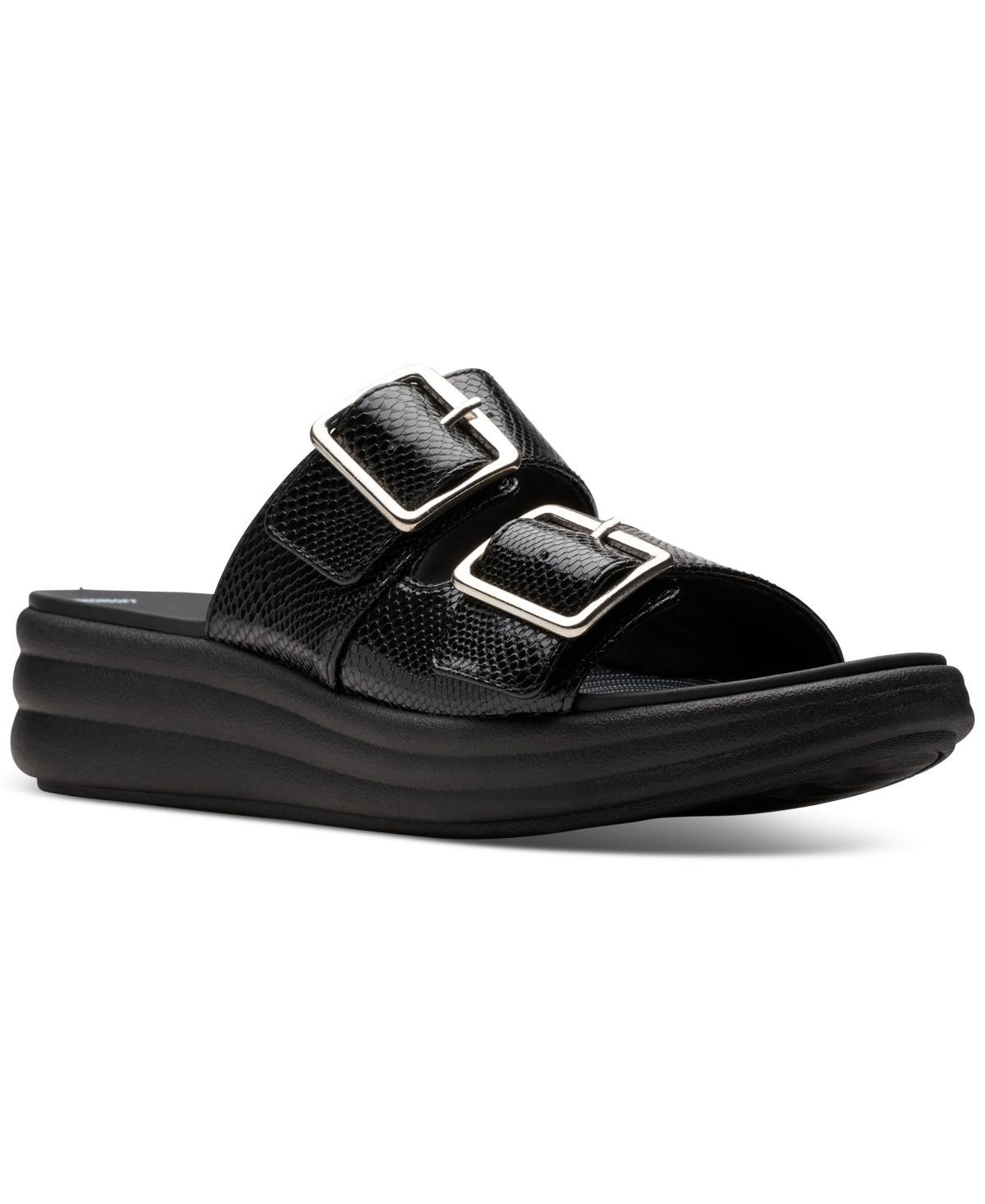 Clarks® Cloudsteppers Drift Women's Buckle Sandals, Size: 8.5 Medium, Black Product Image
