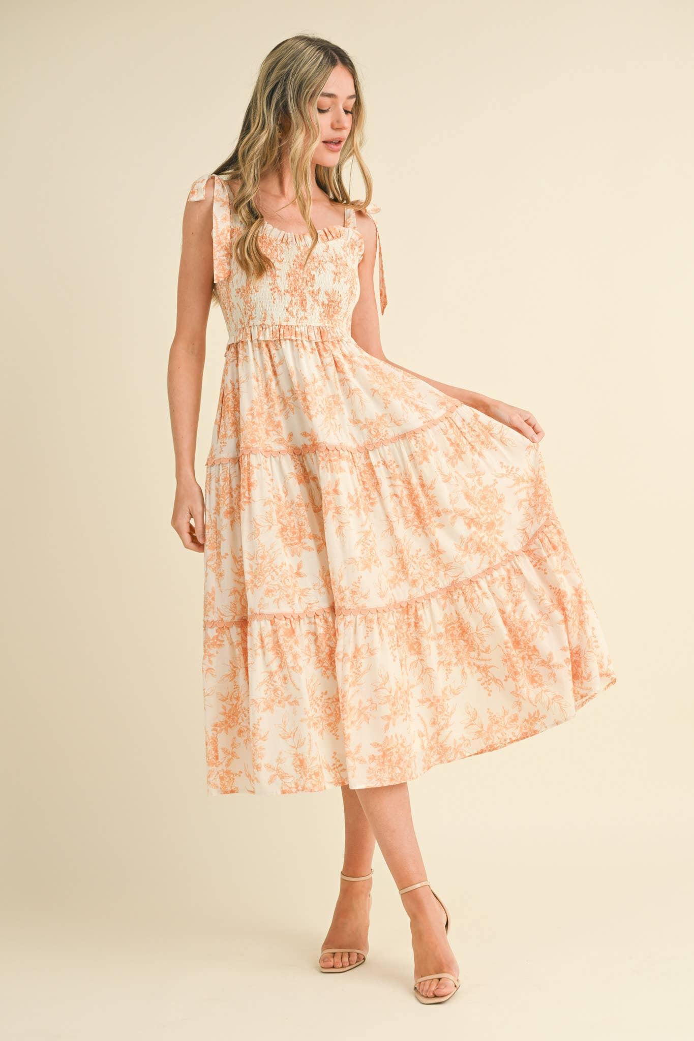 Sunset Floral Midi Dress Product Image