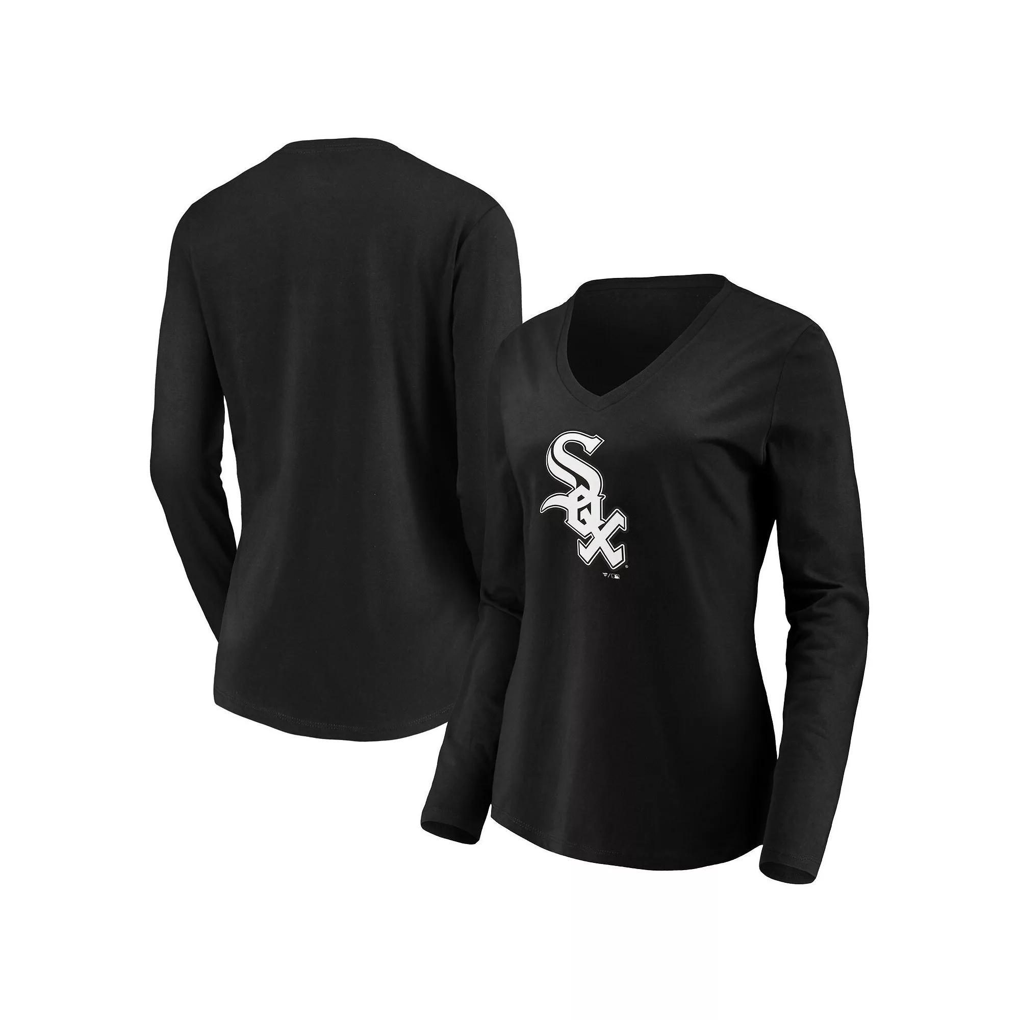 Womens Fanatics Branded Chicago White Sox Official Logo Long Sleeve V-Neck T-Shirt Product Image