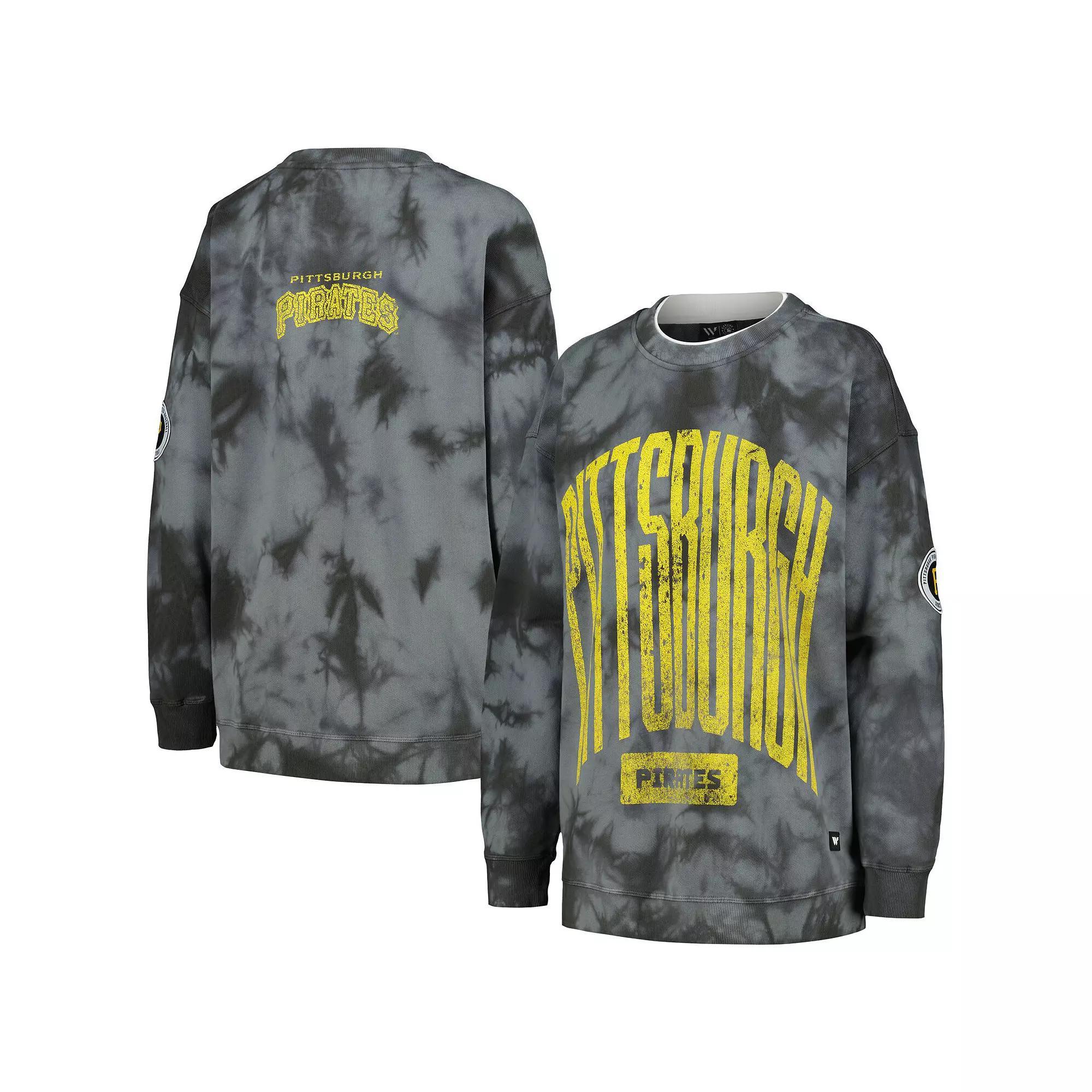Women's The Wild Collective Charcoal Pittsburgh Pirates Overdyed Pullover Sweatshirt, Size: XL Product Image