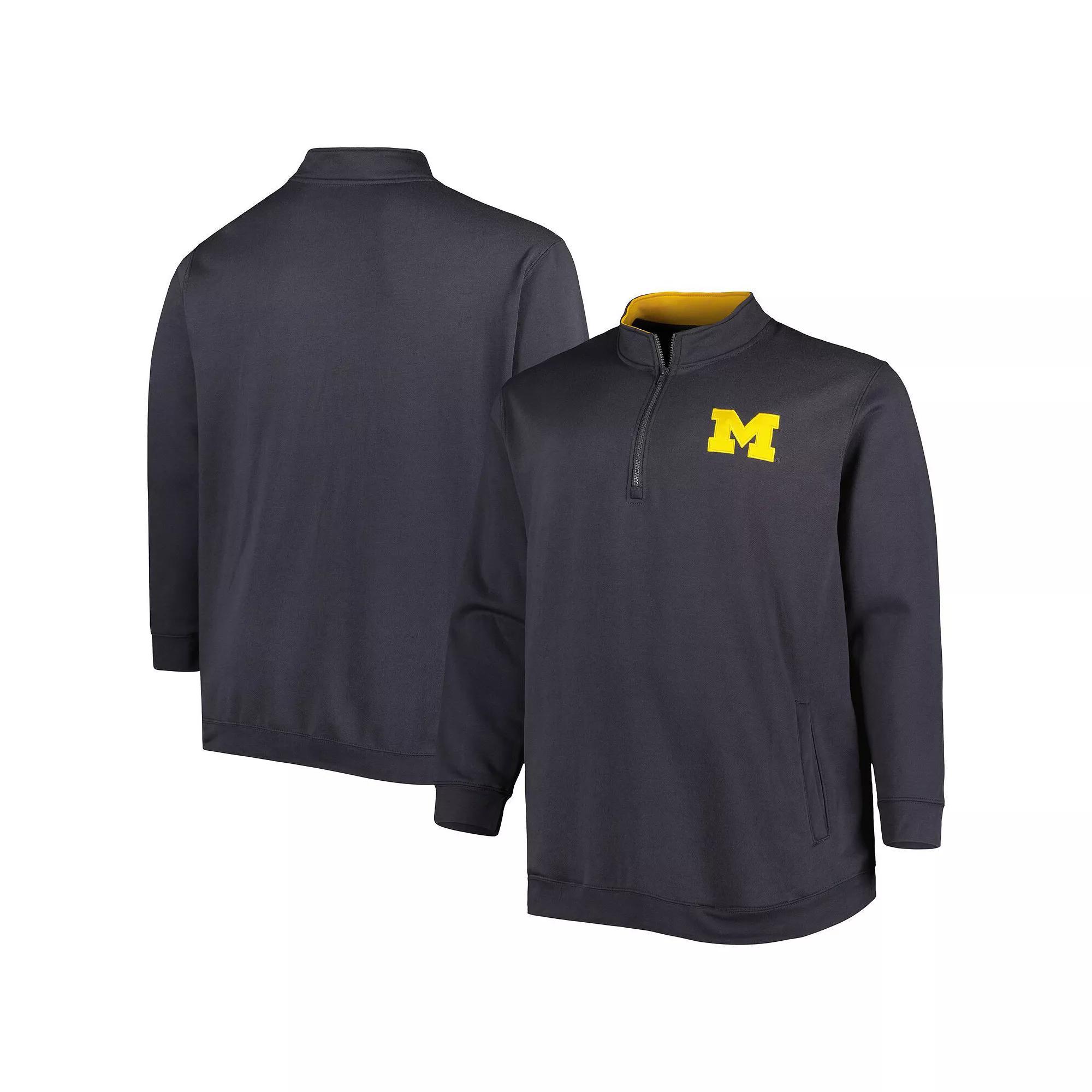 Men's Colosseum Charcoal Michigan Wolverines Big & Tall Tortugas Logo Quarter-Zip Sweatshirt, Size: 3XB Product Image