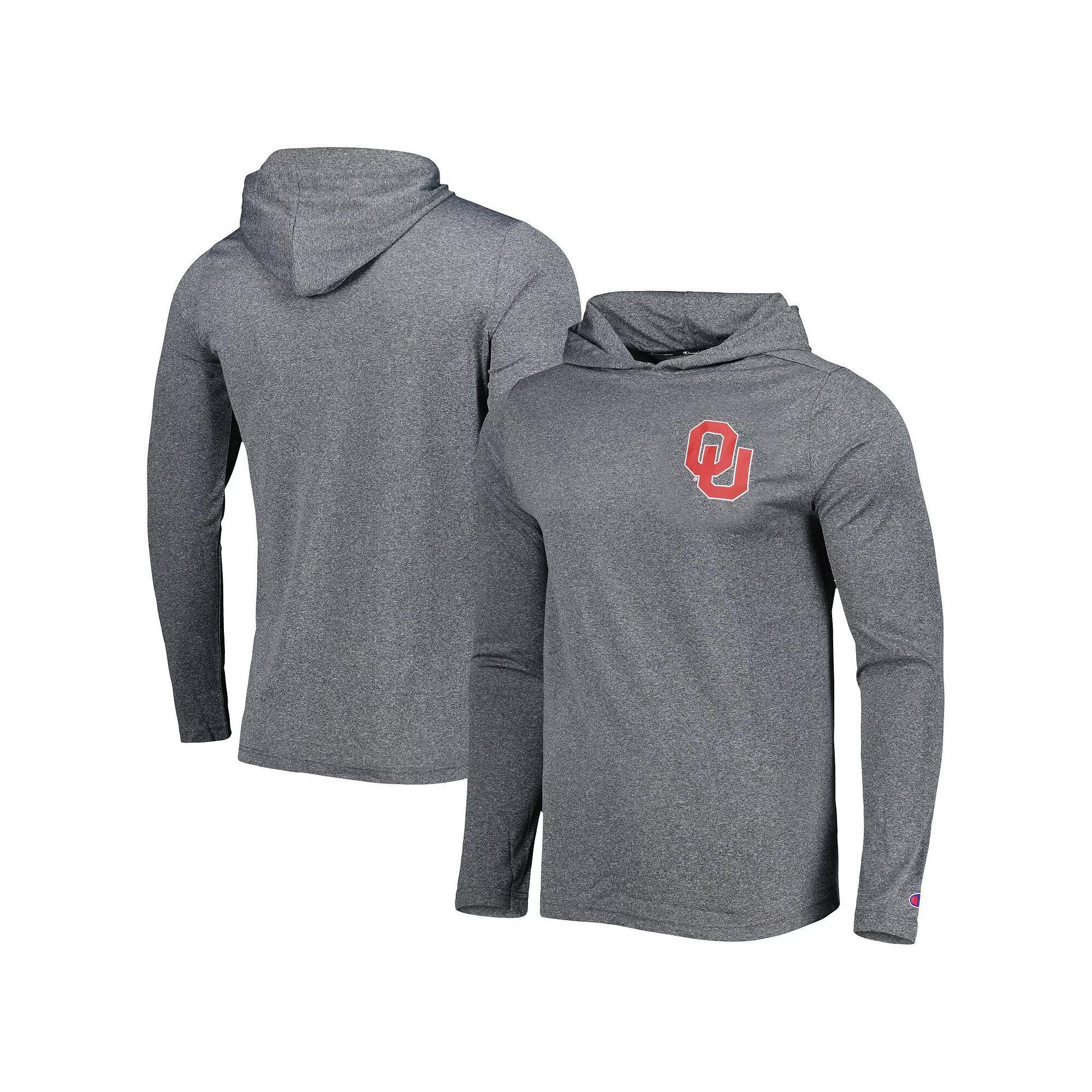 Men's Champion Gray Oklahoma Sooners Hoodie Long Sleeve T-Shirt, Size: XL, Grey Product Image